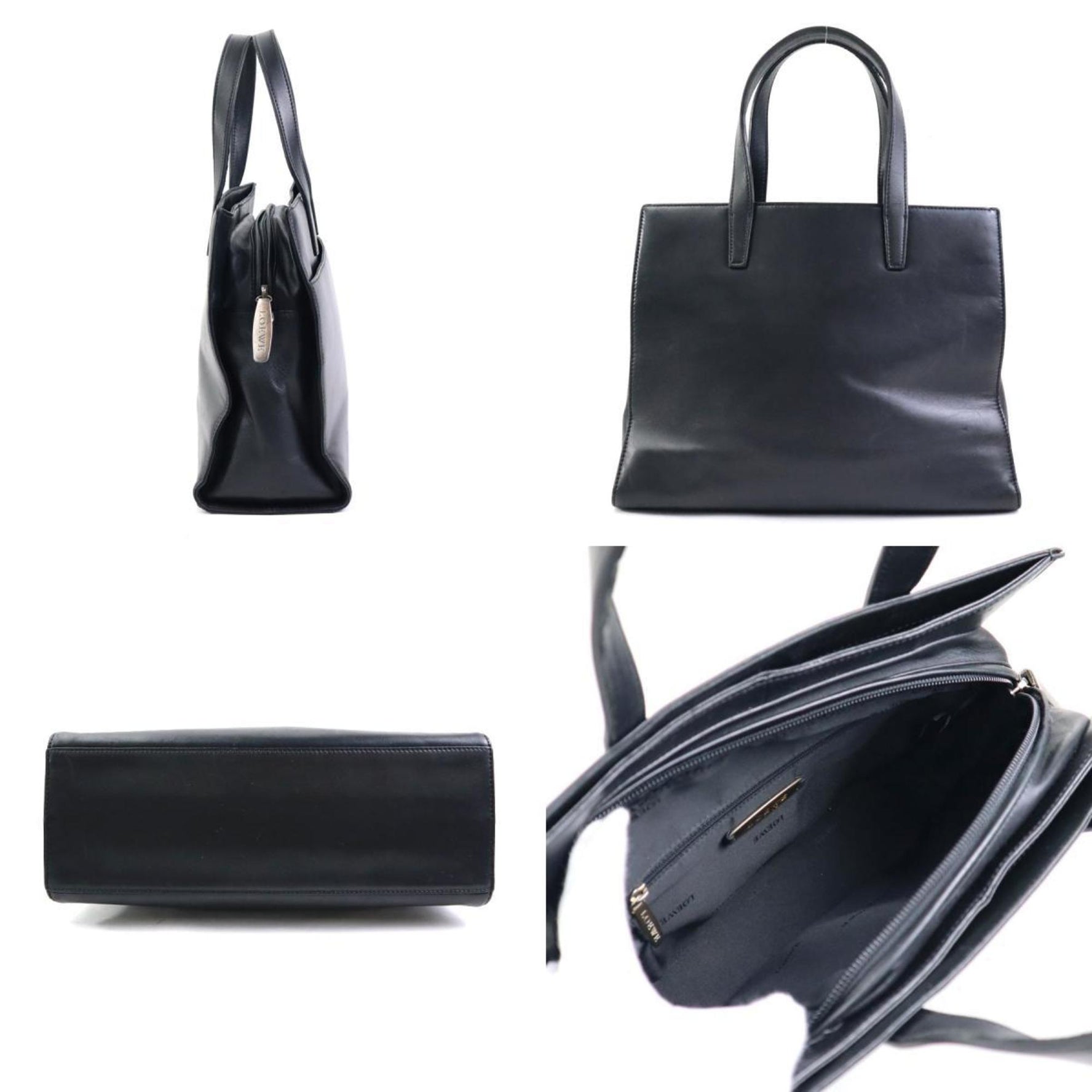 LOEWE handbag shoulder bag anagram leather silver ladies