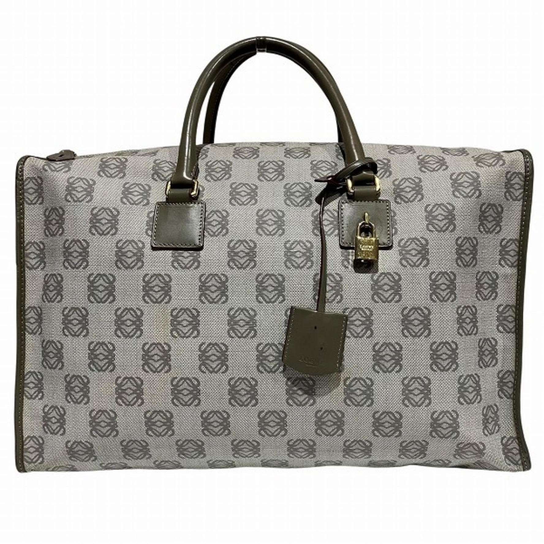 LOEWE Amazona Anagram Leather Boston Bag, Handbag