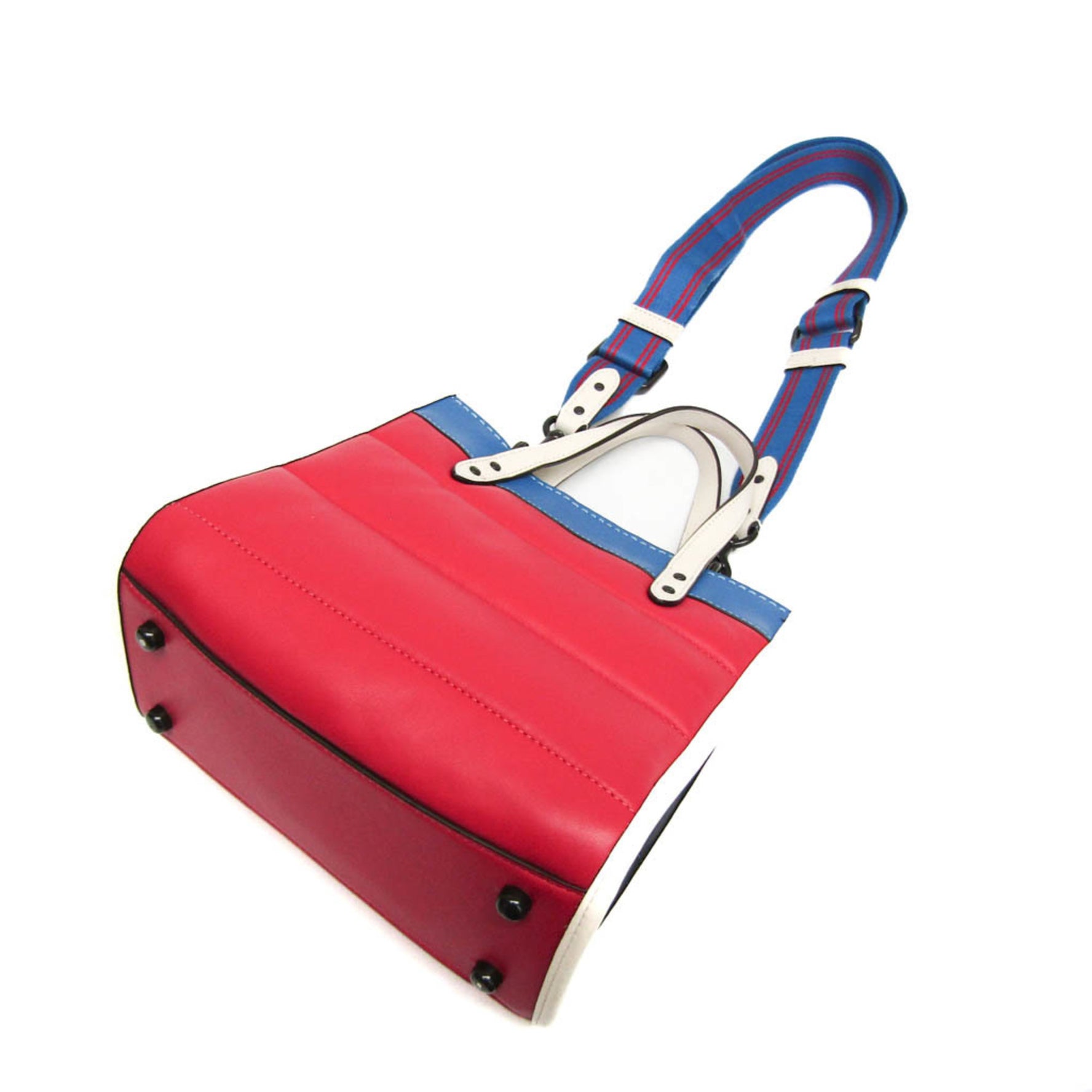 Coach Field Tote 22 Leather Handbag,Shoulder Bag Blue,Red Color,White