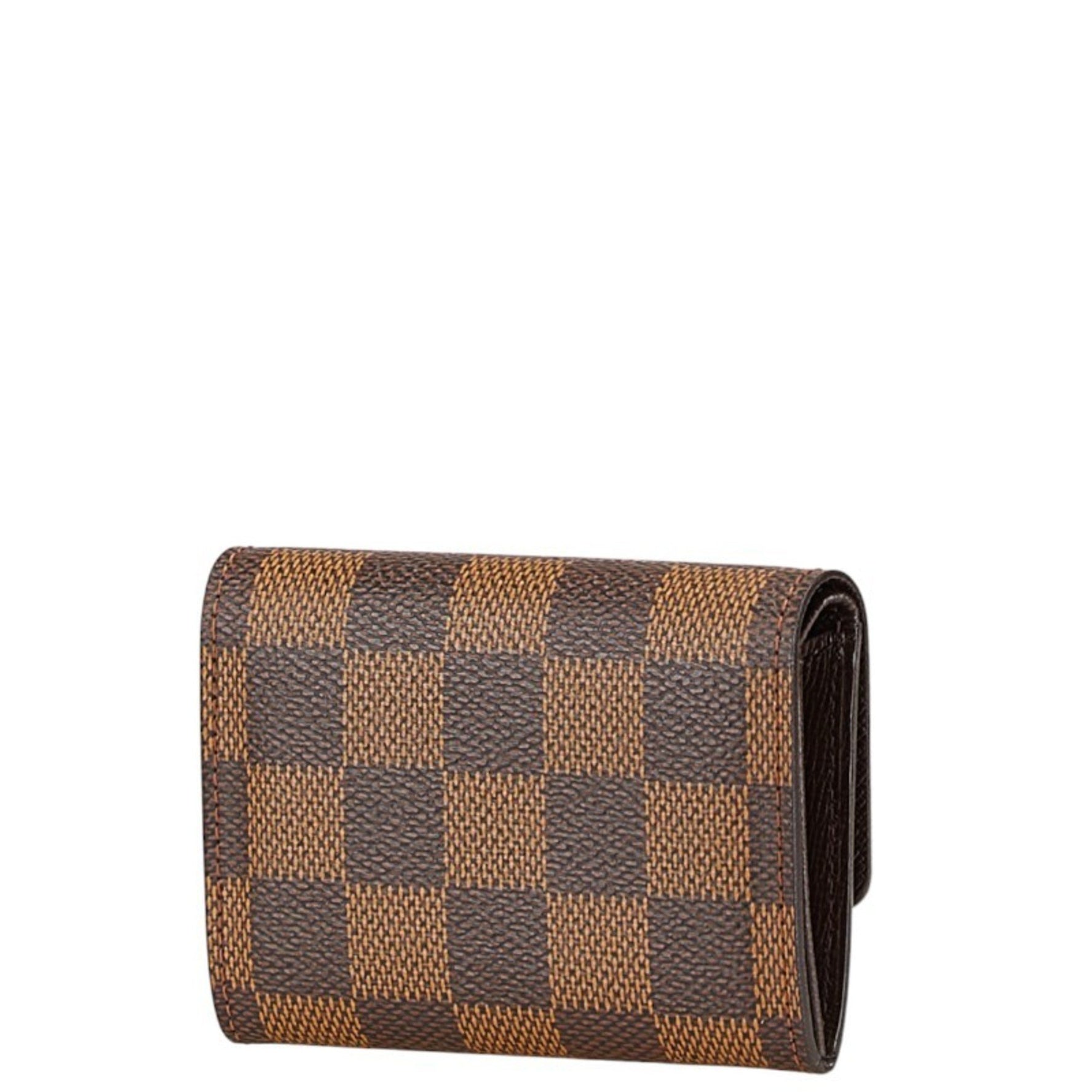 Louis Vuitton Damier Porto Monnaie Plat Coin Case PVC Leather