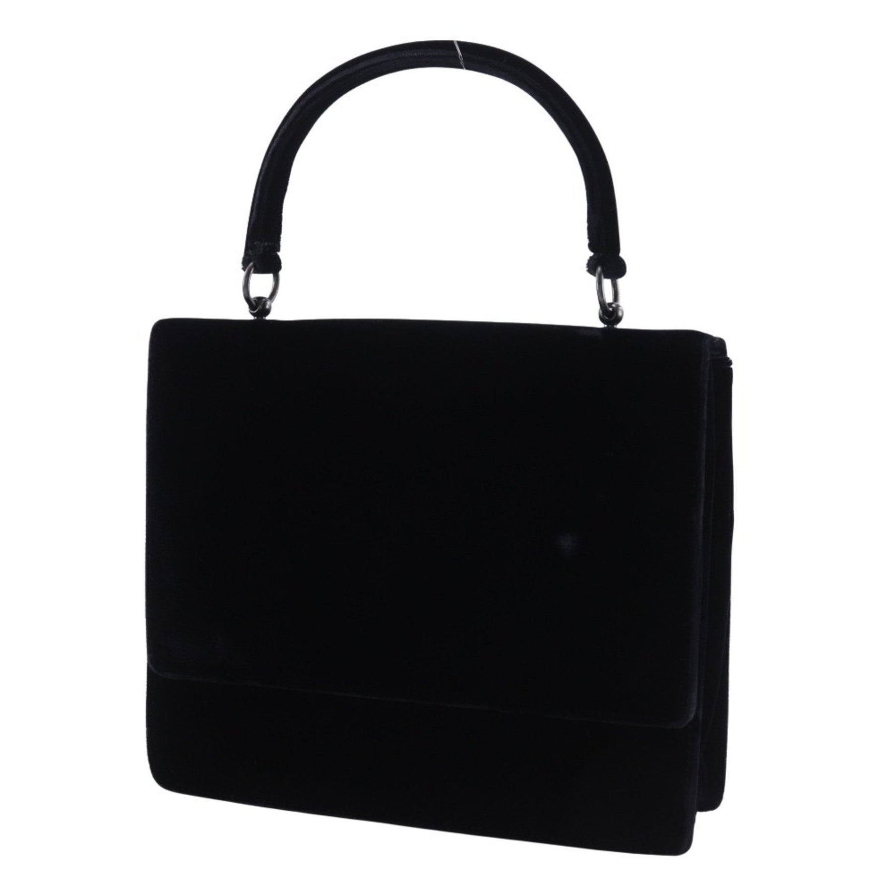 Prada One-Handle Handbag, Vintage Velvet, Black, Nero, Magnetic closure