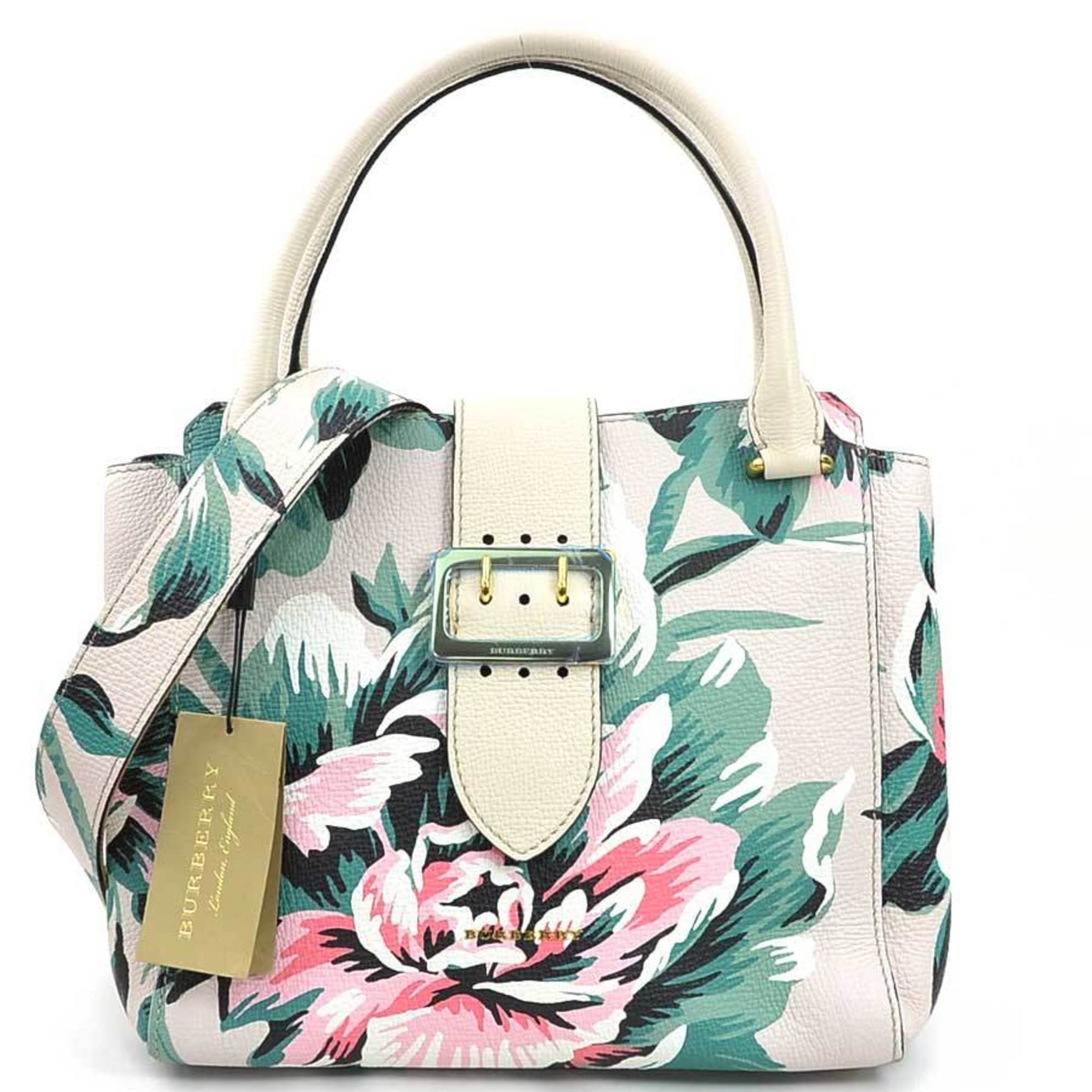 Burberry handbag shoulder bag, leather, light beige x multicolor
