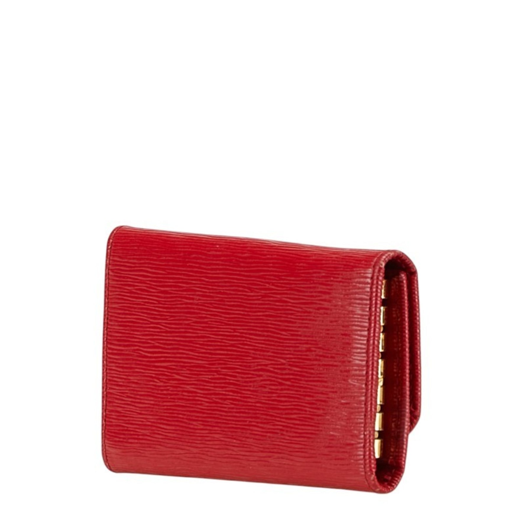 Prada key case with metal fittings, red leather