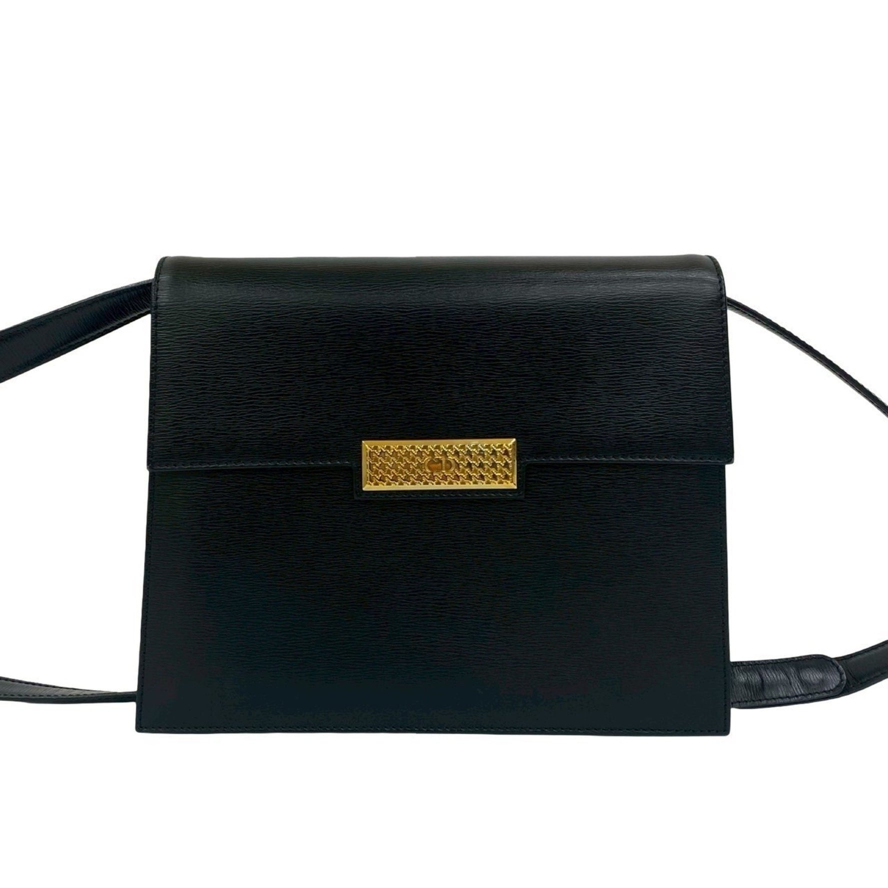 Christian Dior Vintage CD Logo Hardware Leather Shoulder Bag/Pochette/Sacoche 23-10