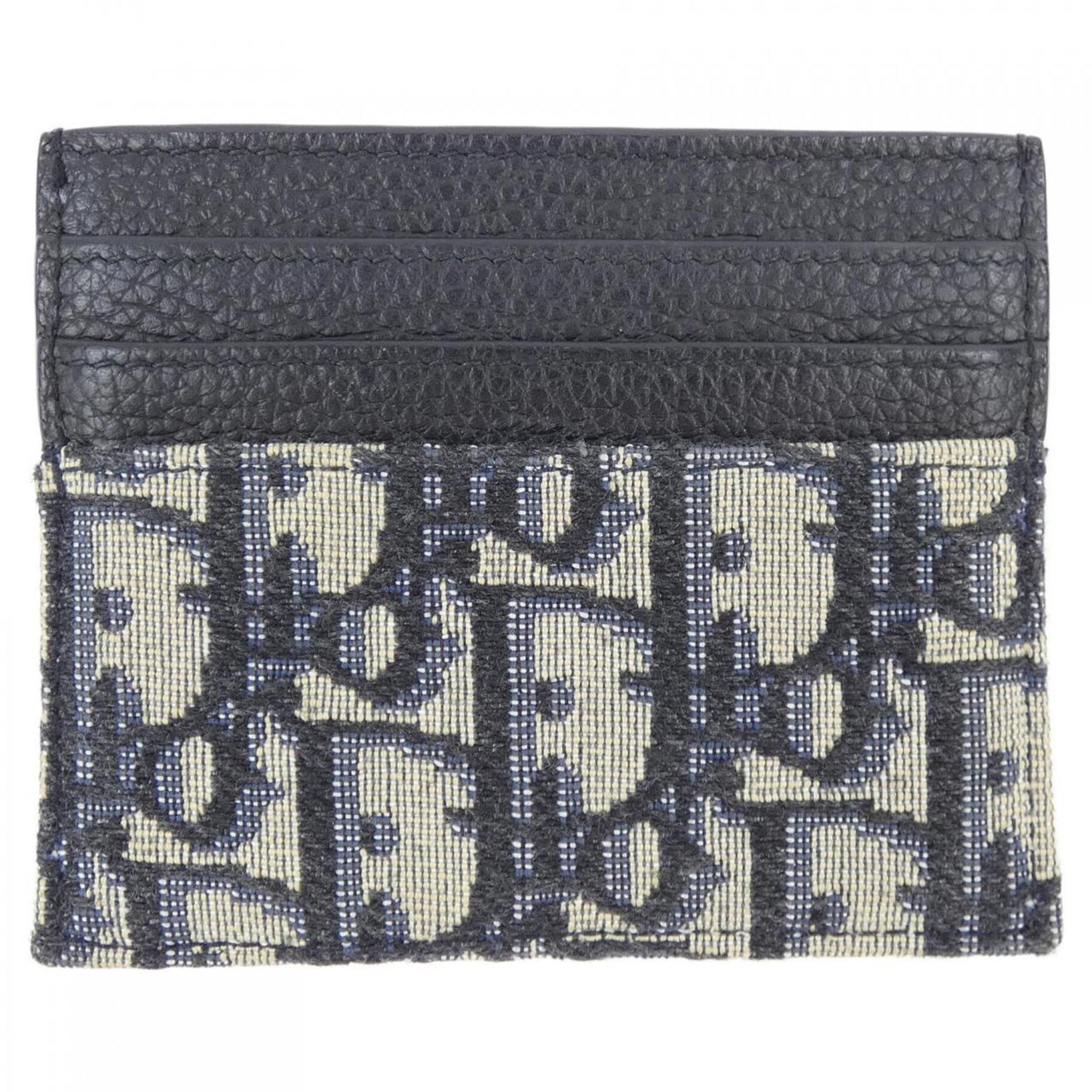 Christian Dior Dior Card Holder in Oblique Jacquard and Grained Calfskin