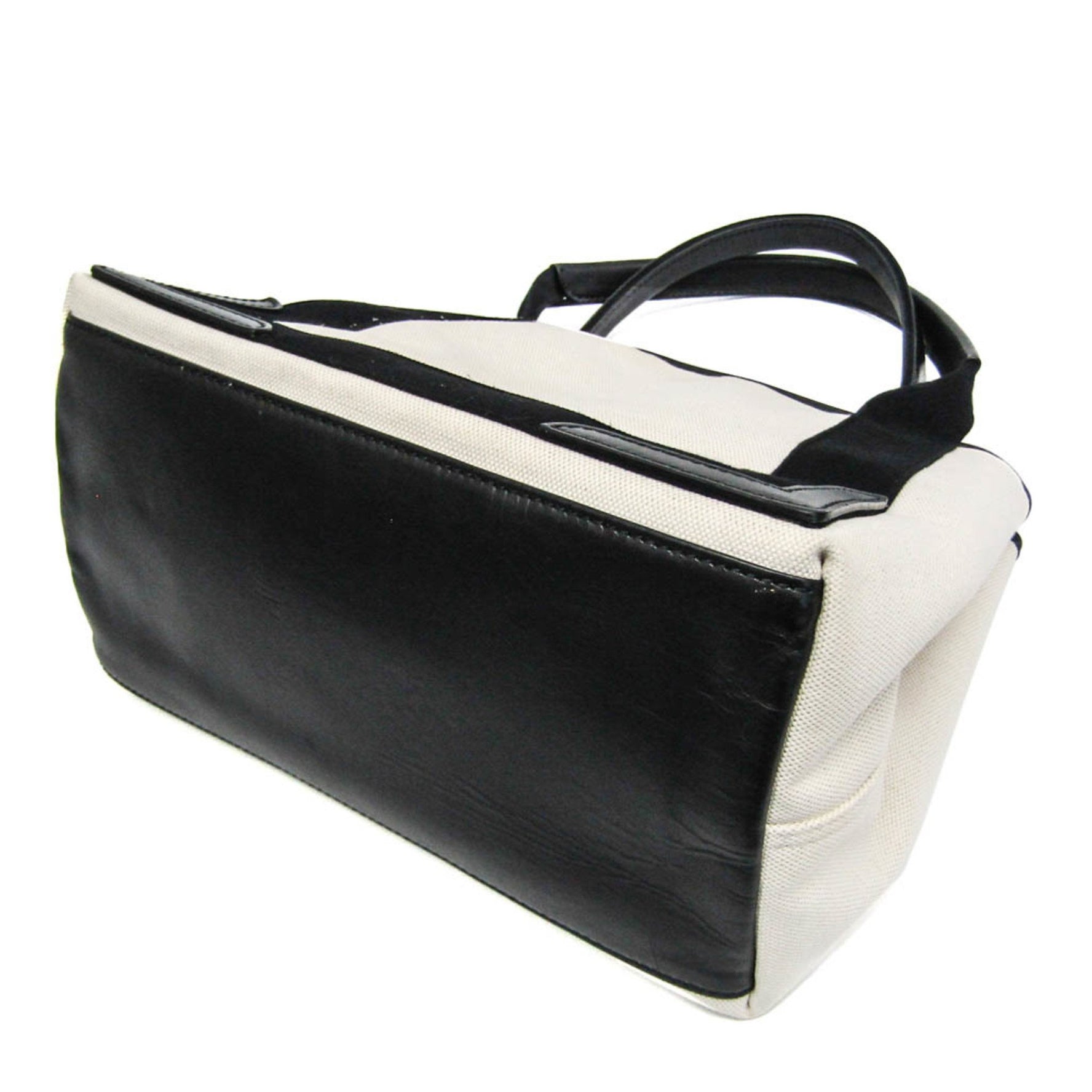 Balenciaga Navy Cabas S Canvas,Leather Handbag Black,Off-white