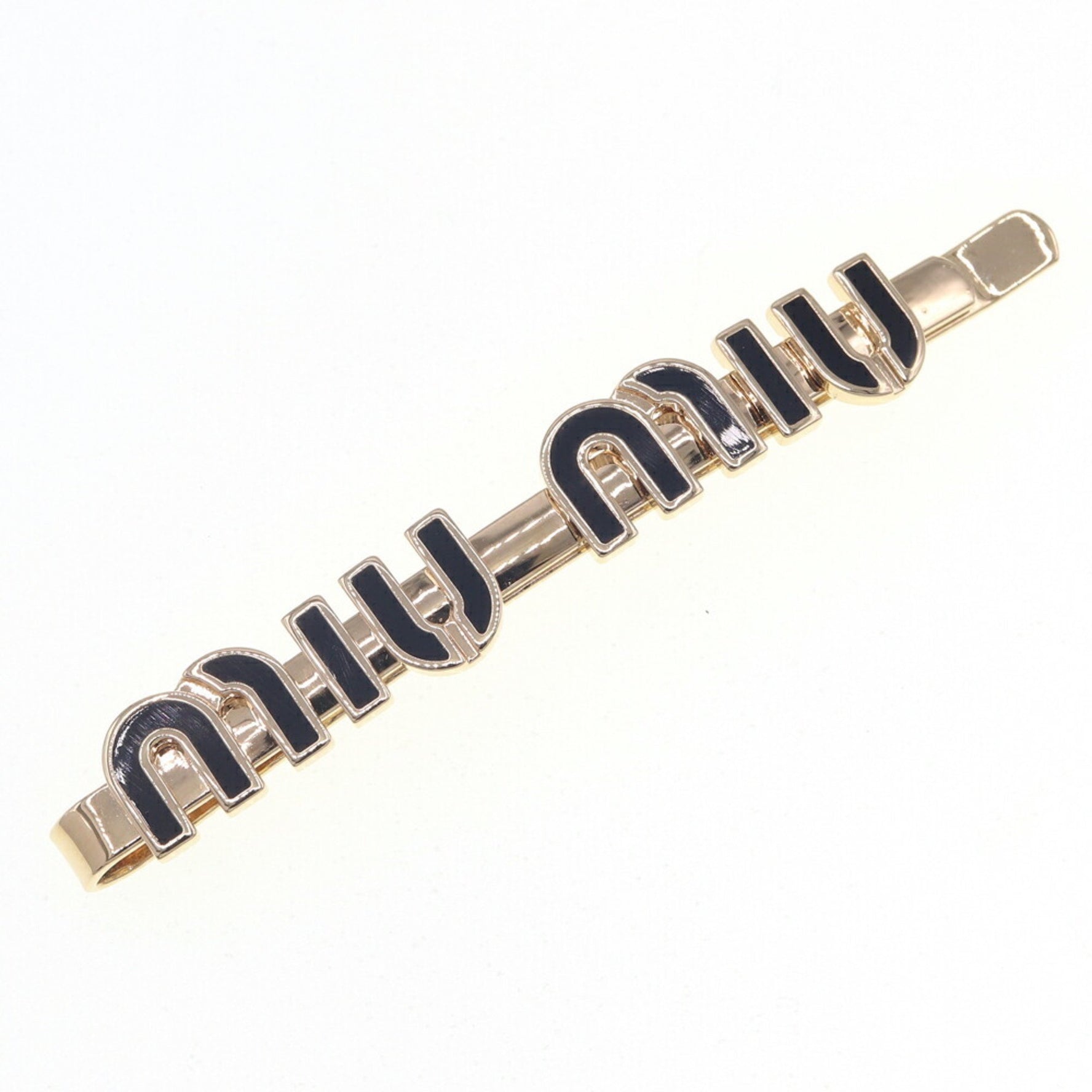 Miu Miu Miu Hairpin Gold Metal Enamel American Pin MIU