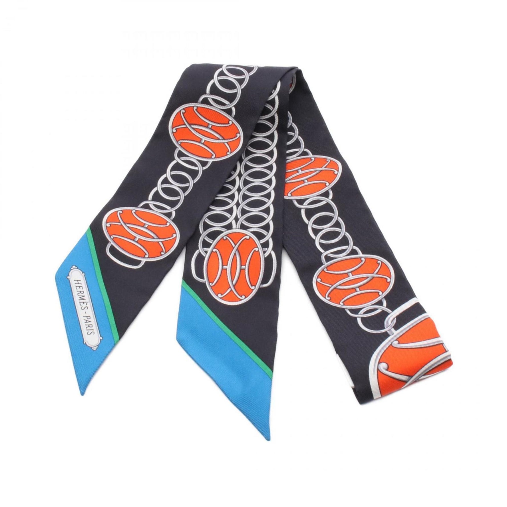 Hermes Hermès Twilly Lift Profile Silk Scarf in Black and Multicolor