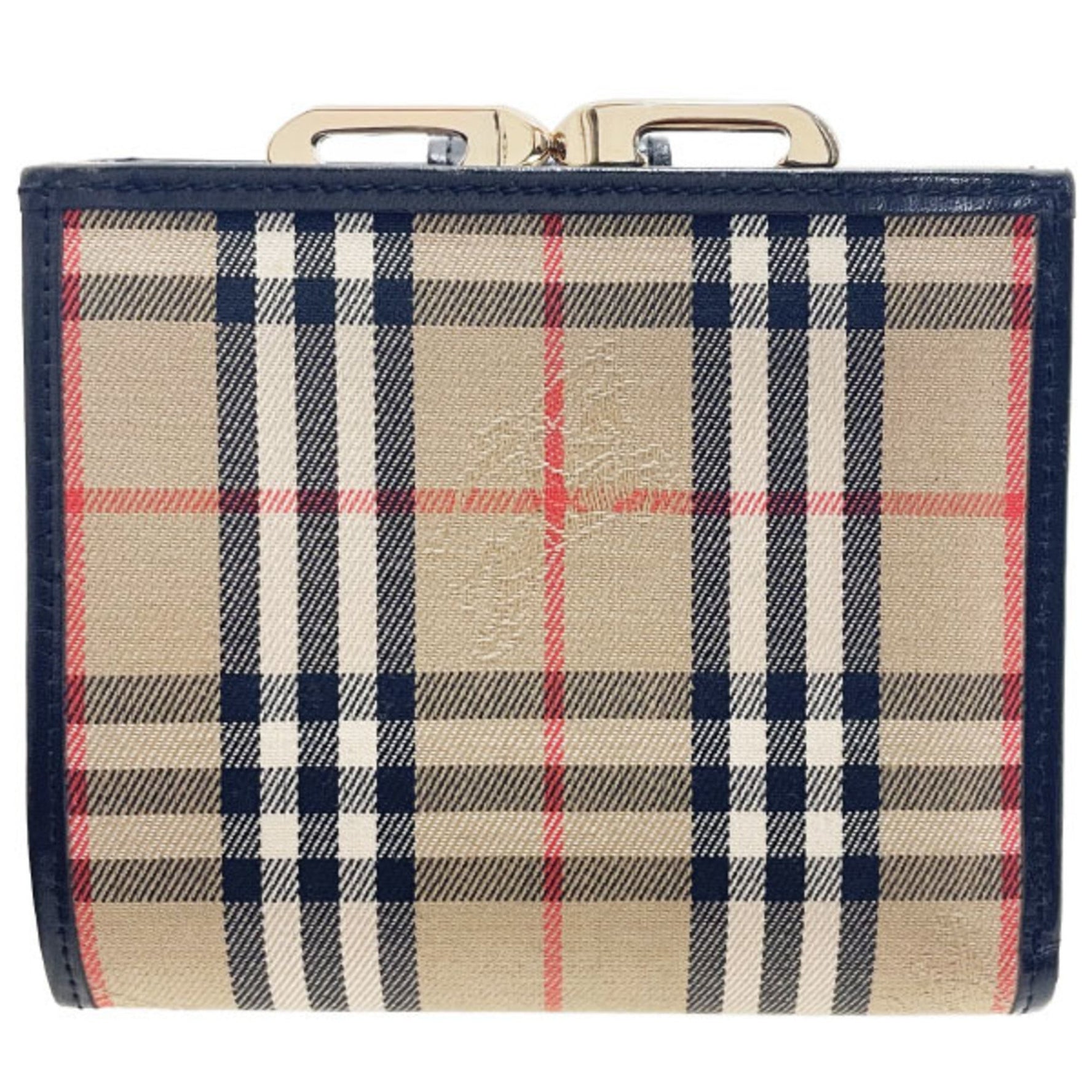 Burberry Wallet Check Canvas Leather Beige Black Burberrys' Burberrys Bi-fold