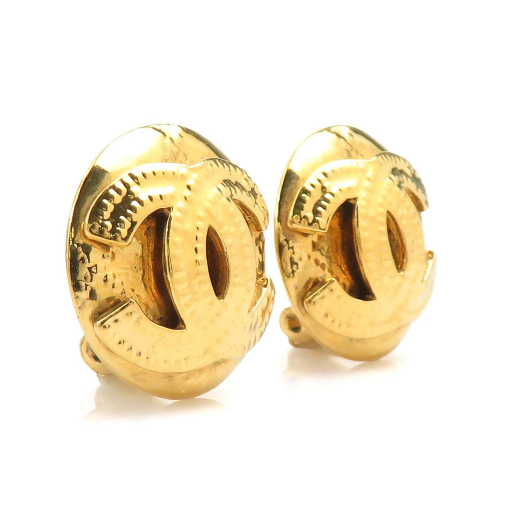 CHANEL Coco Mark Metal Earrings