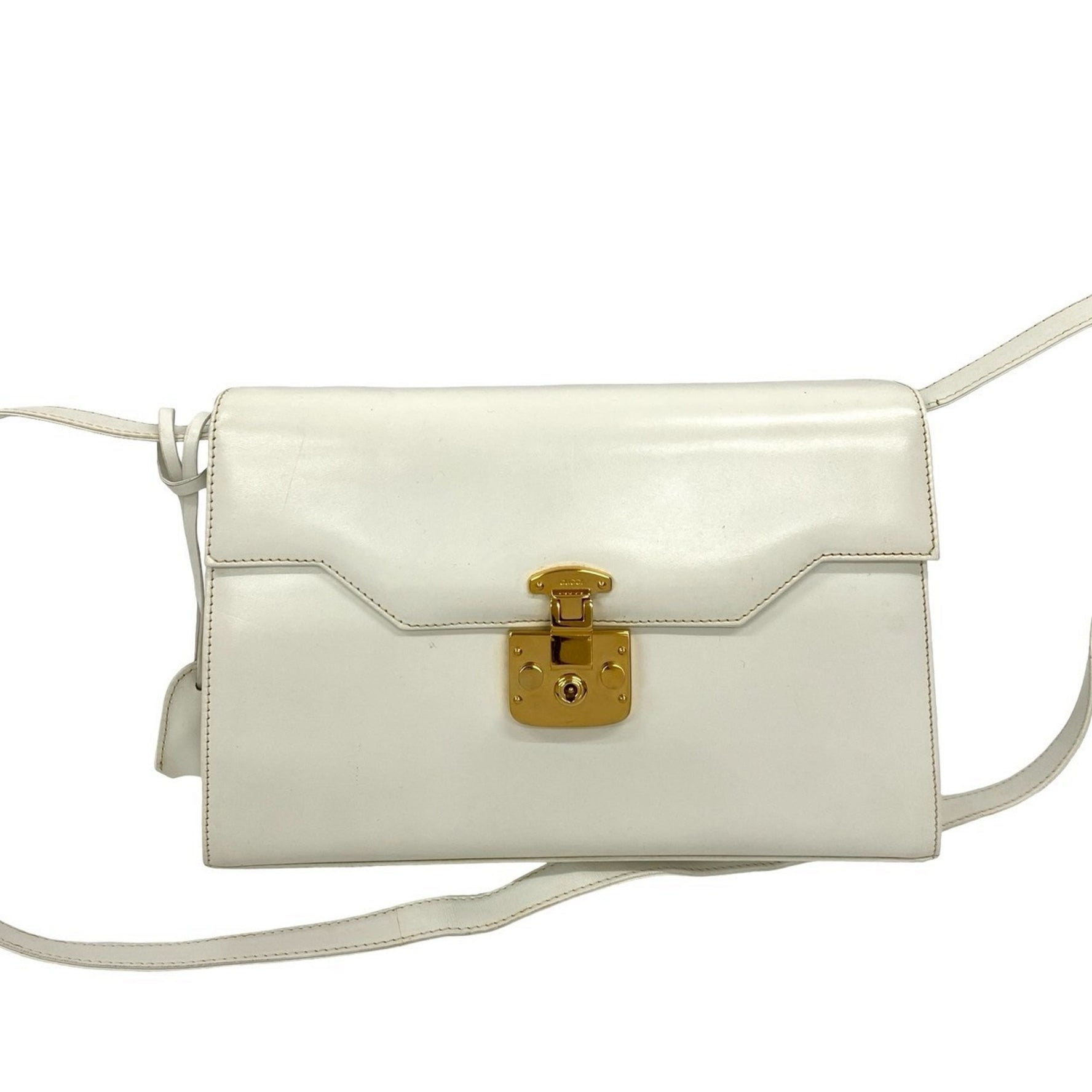 GUCCI Old Vintage Ladylock Calf Leather Shoulder Bag/Pochette