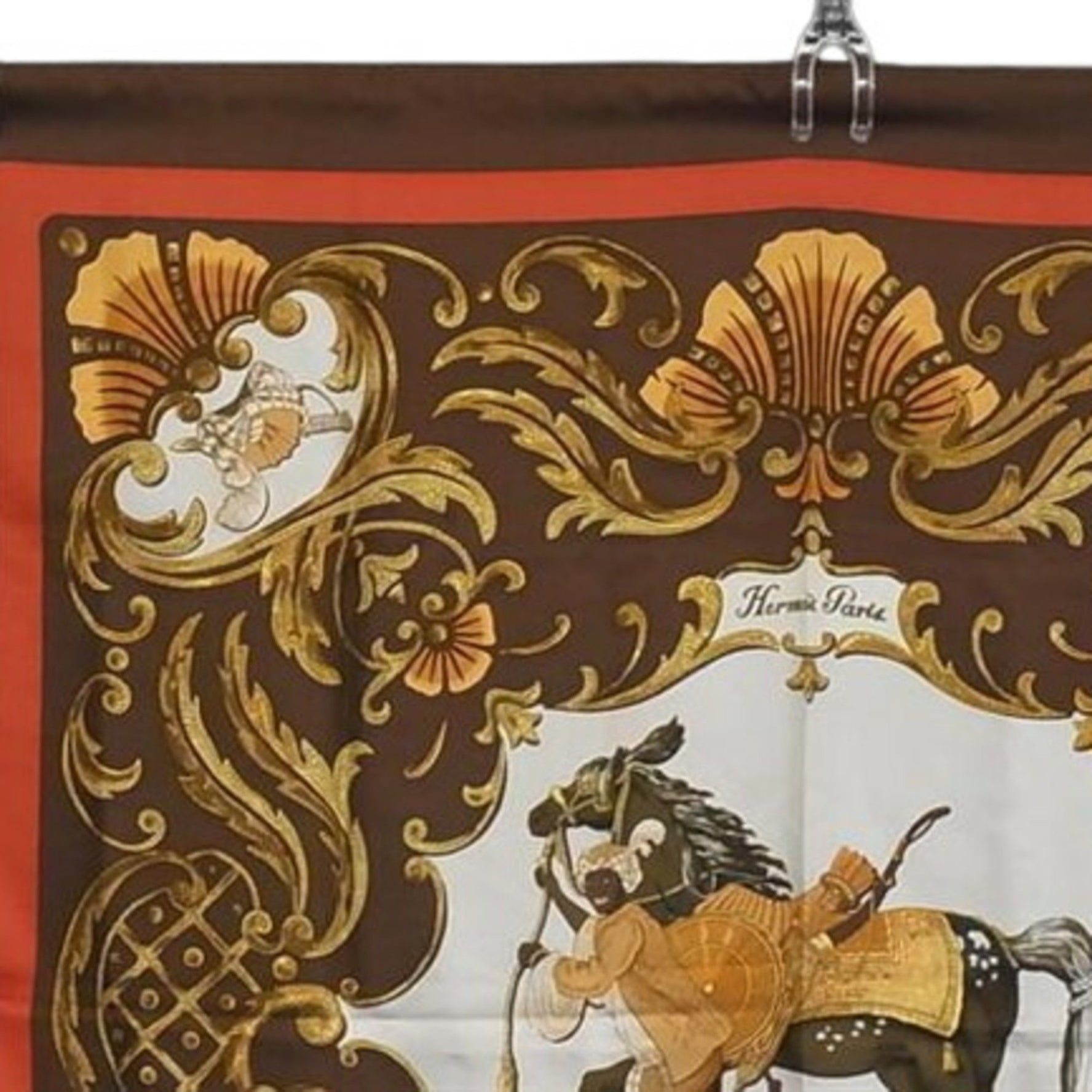 HERMES Scarf/Muffler Carre 90 - Multicolor 100% Silk Cheval Turc Turkish Horse
