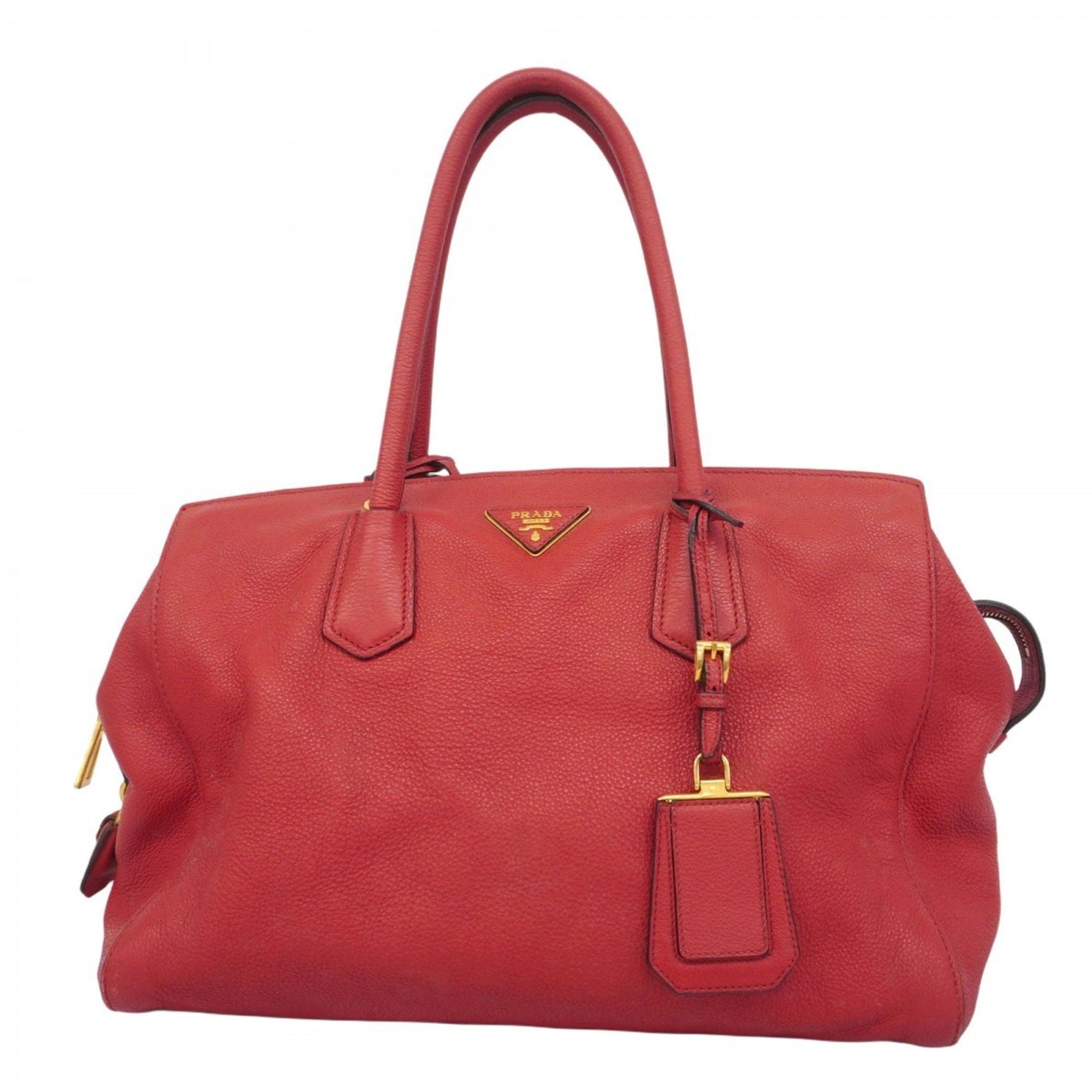 Prada handbag leather red