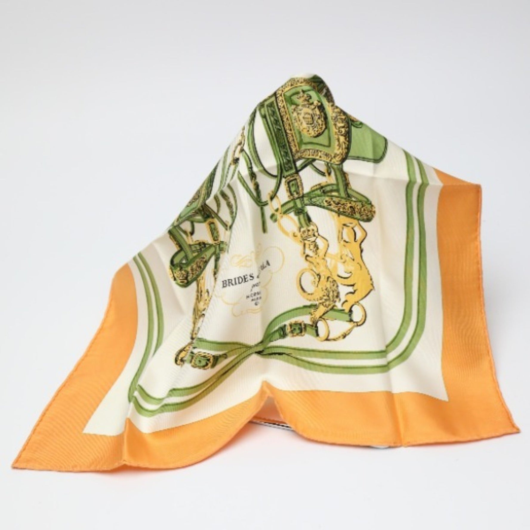 HERMES Handkerchief Petit Carre Gauroche Silk Twill 45 Scarf