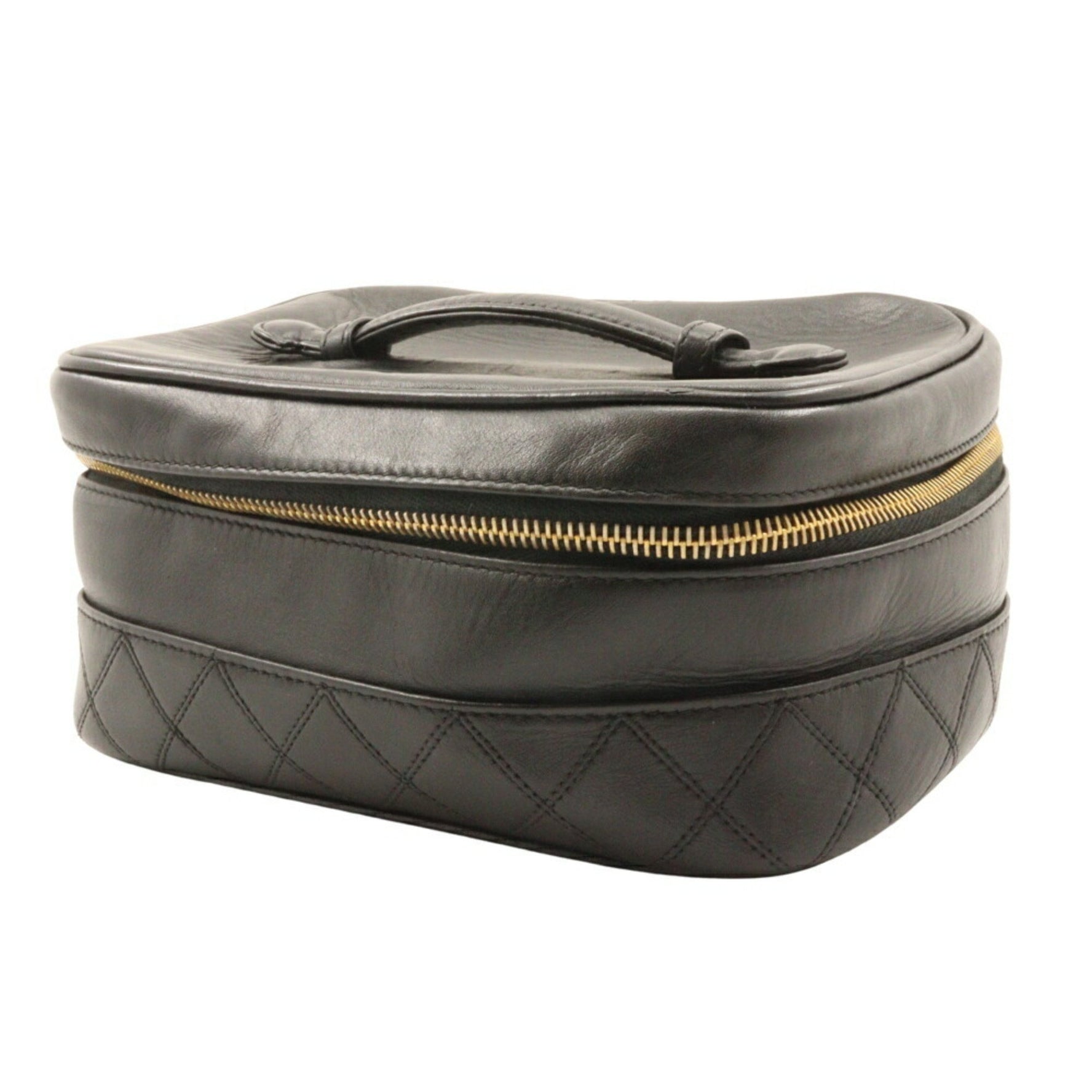 CHANEL Vanity Pouch Bicolor Handbag Lambskin