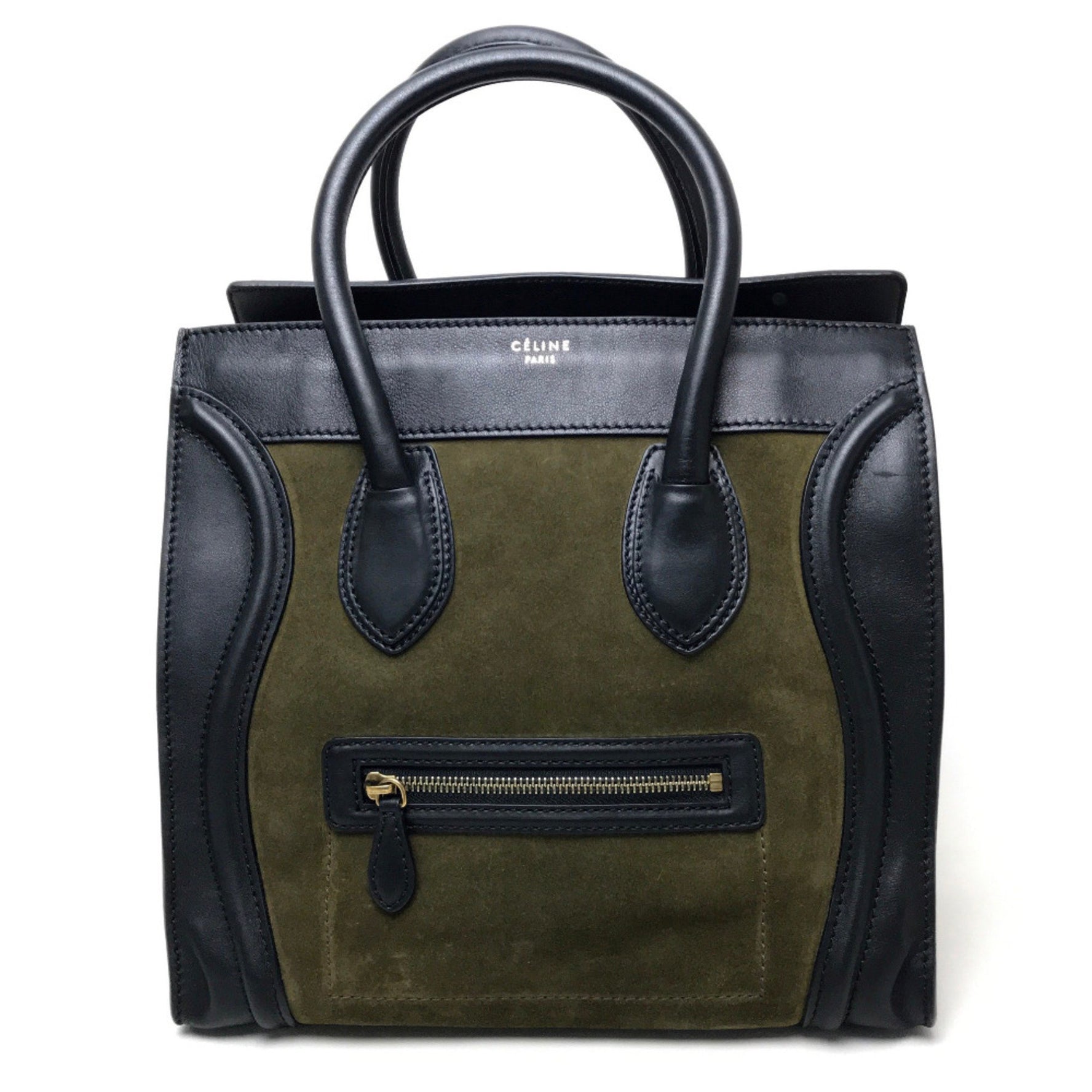 CELINE Bag Shoulder Bag Tote Bag khaki Black