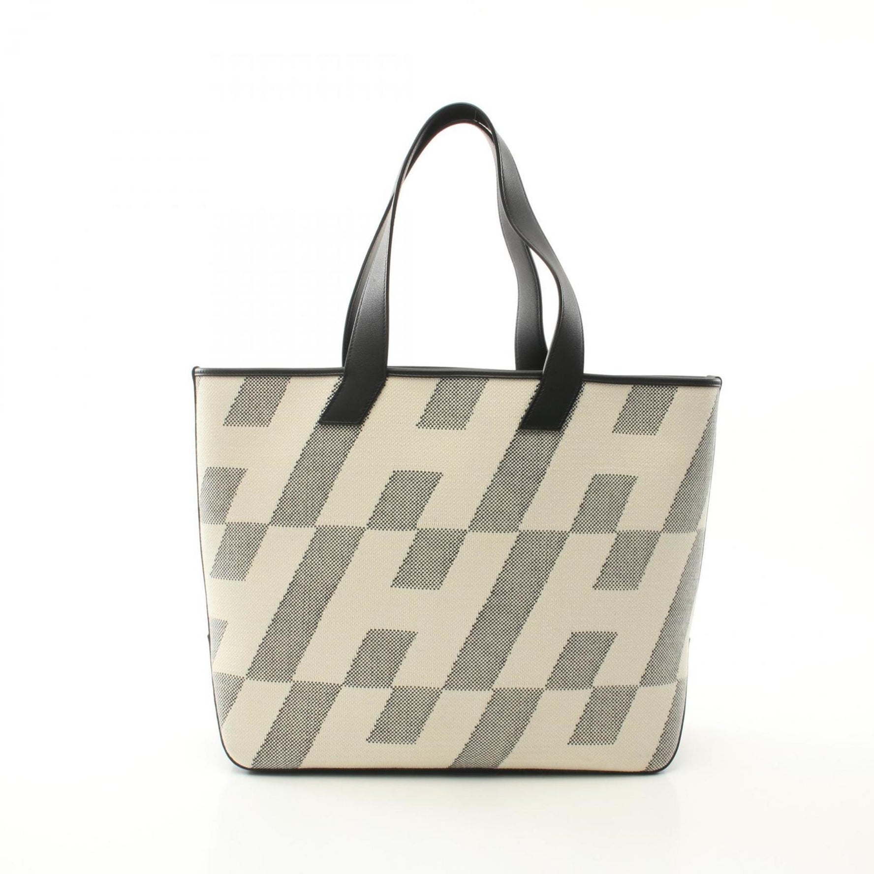 Hermes Hermès H Ambier GM Tote Bag, Toile H, Swift Leather, White and Black