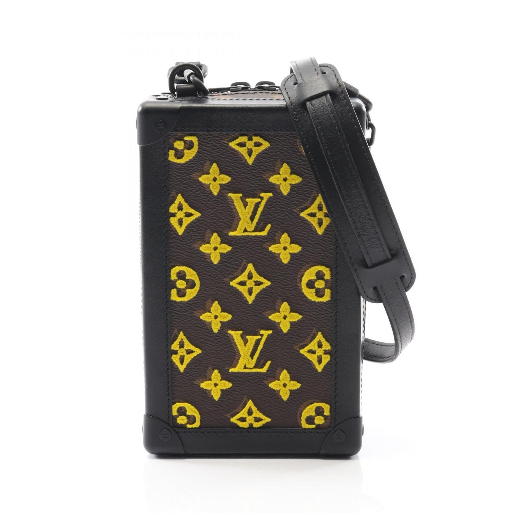 Louis Vuitton Vertical Soft Trunk Shoulder Bag, PVC-Coated Canvas and Leather with Monogram Tufted Pattern, Brown, Black, Yellow