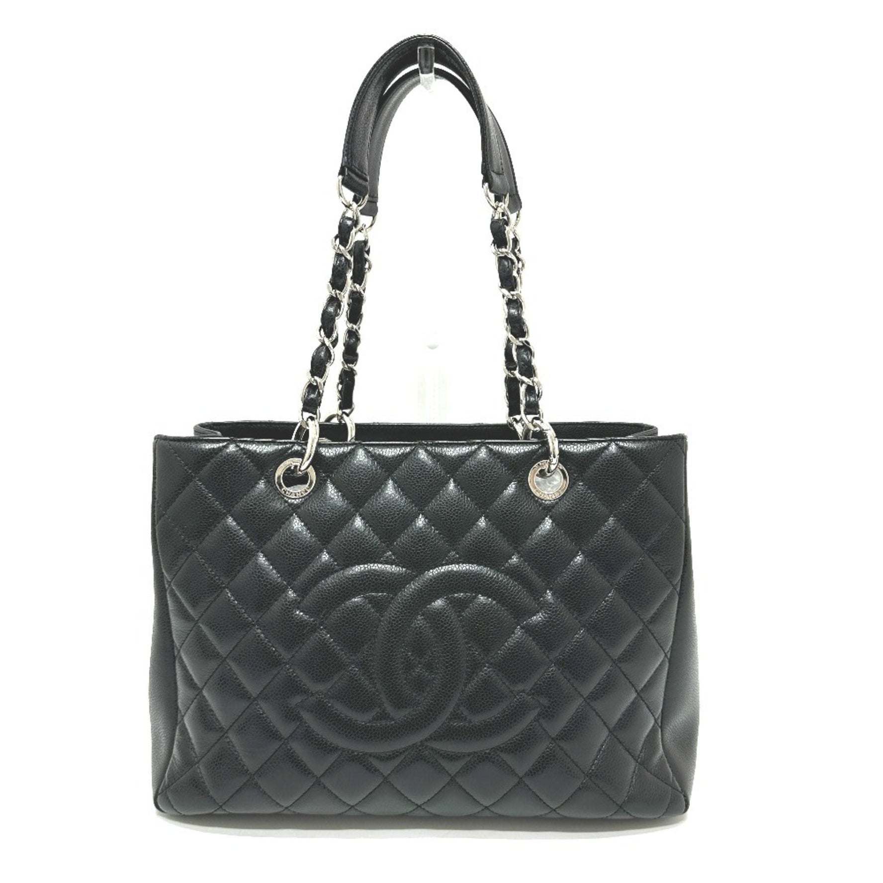 CHANEL CC Coco Mark Matelasse GST Bag Chain Handbag Shoulder Tote Caviar Skin SV Metal Fittings
