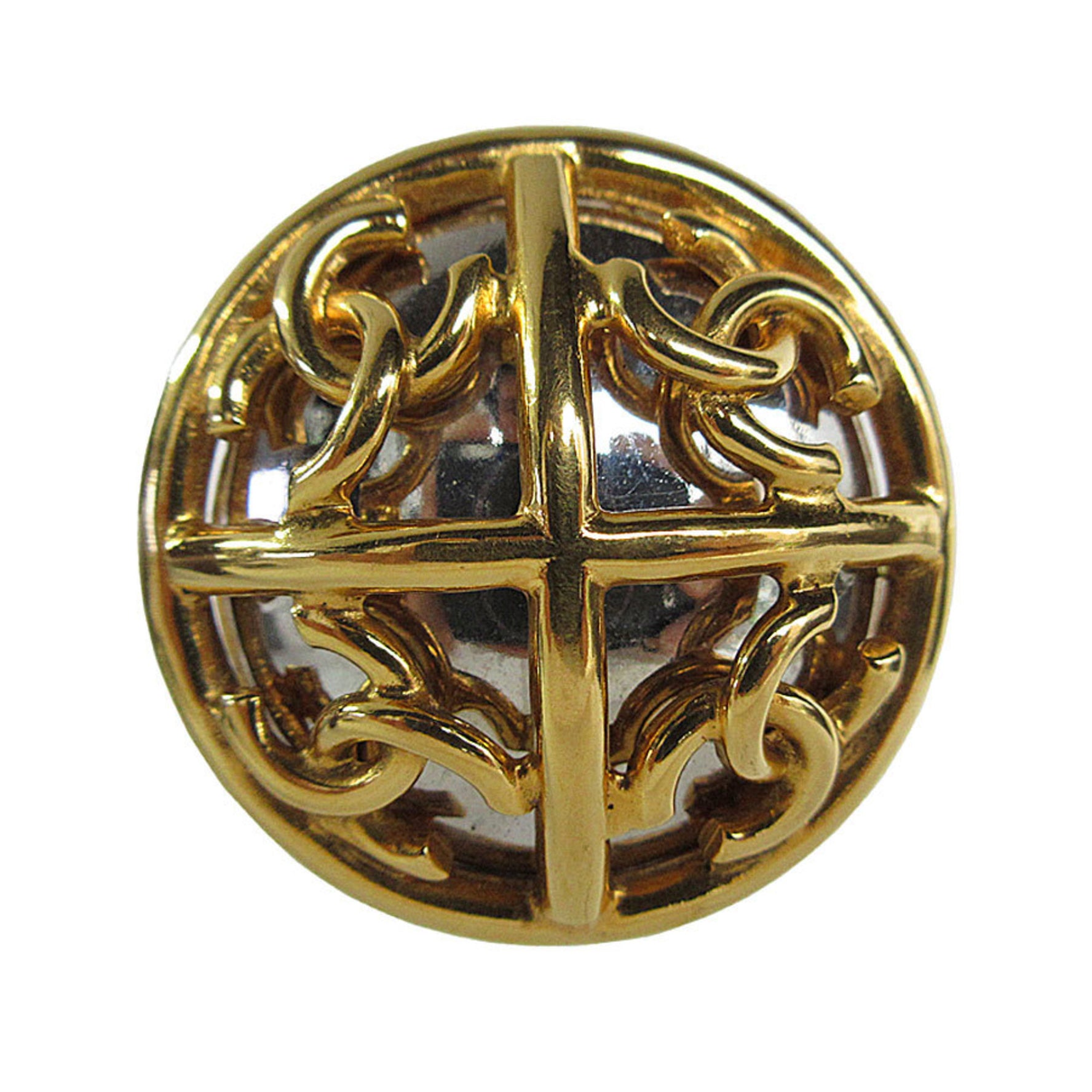 CHANEL Brooch Coco Mark Metal Gold Silver