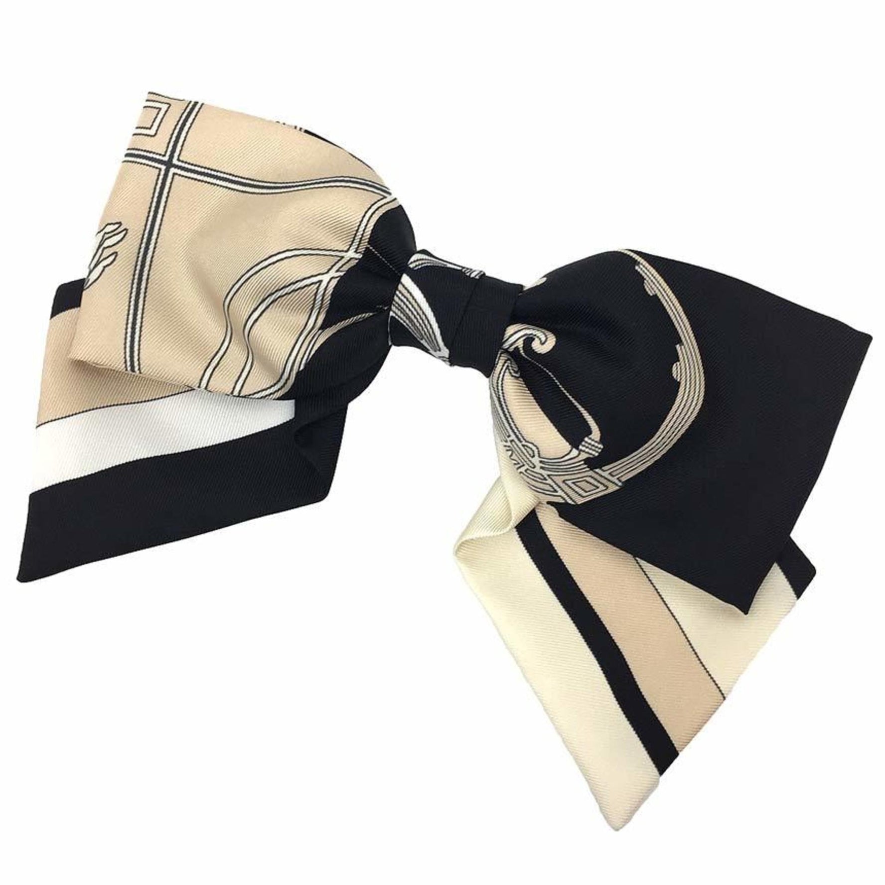 Hermes Ribbon Barrette EX-LIBRIS Grenelle Ex-Libris Silk Hair