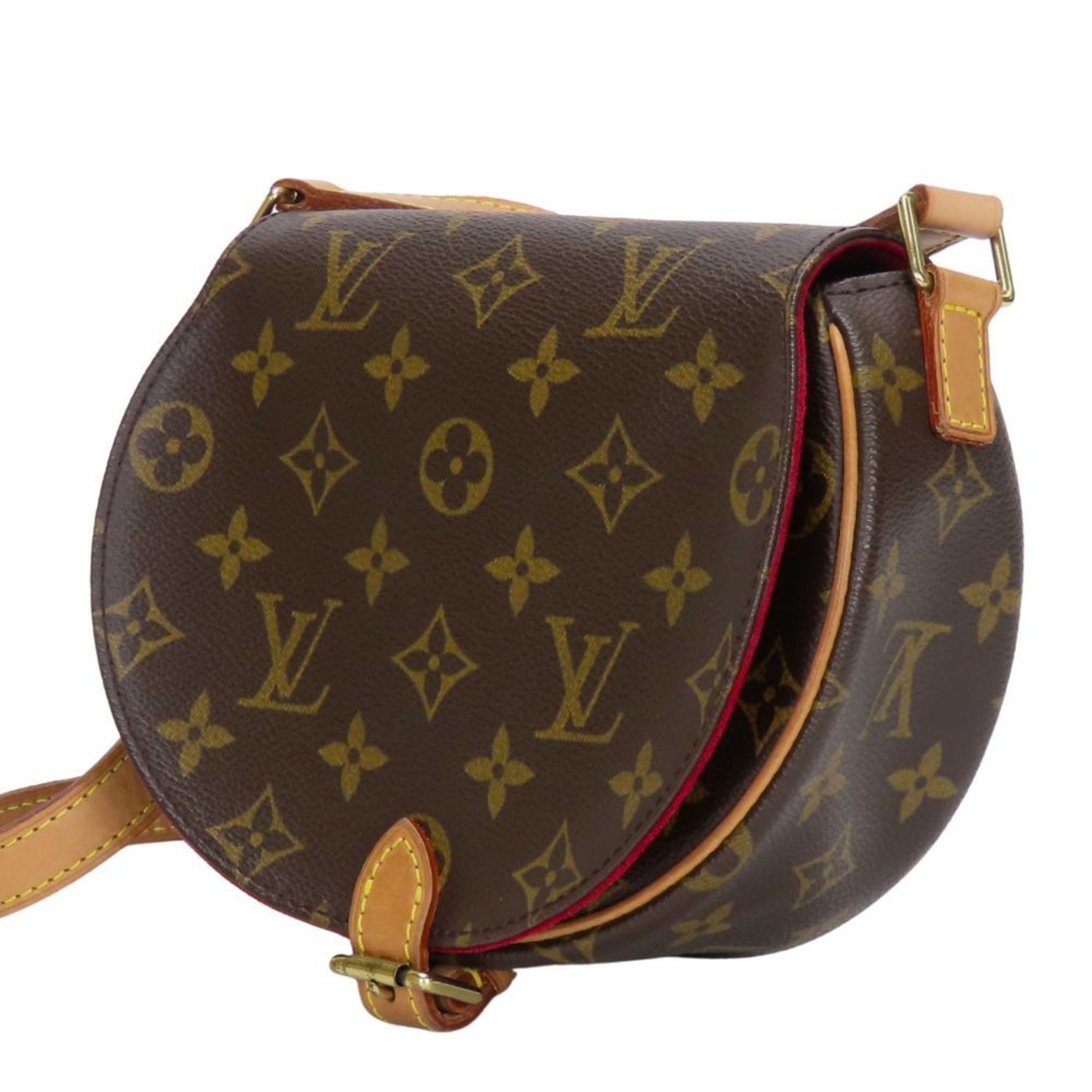 Louis Vuitton Shoulder Bag Tan Blanc Monogram Compact LOUIS VUITTON