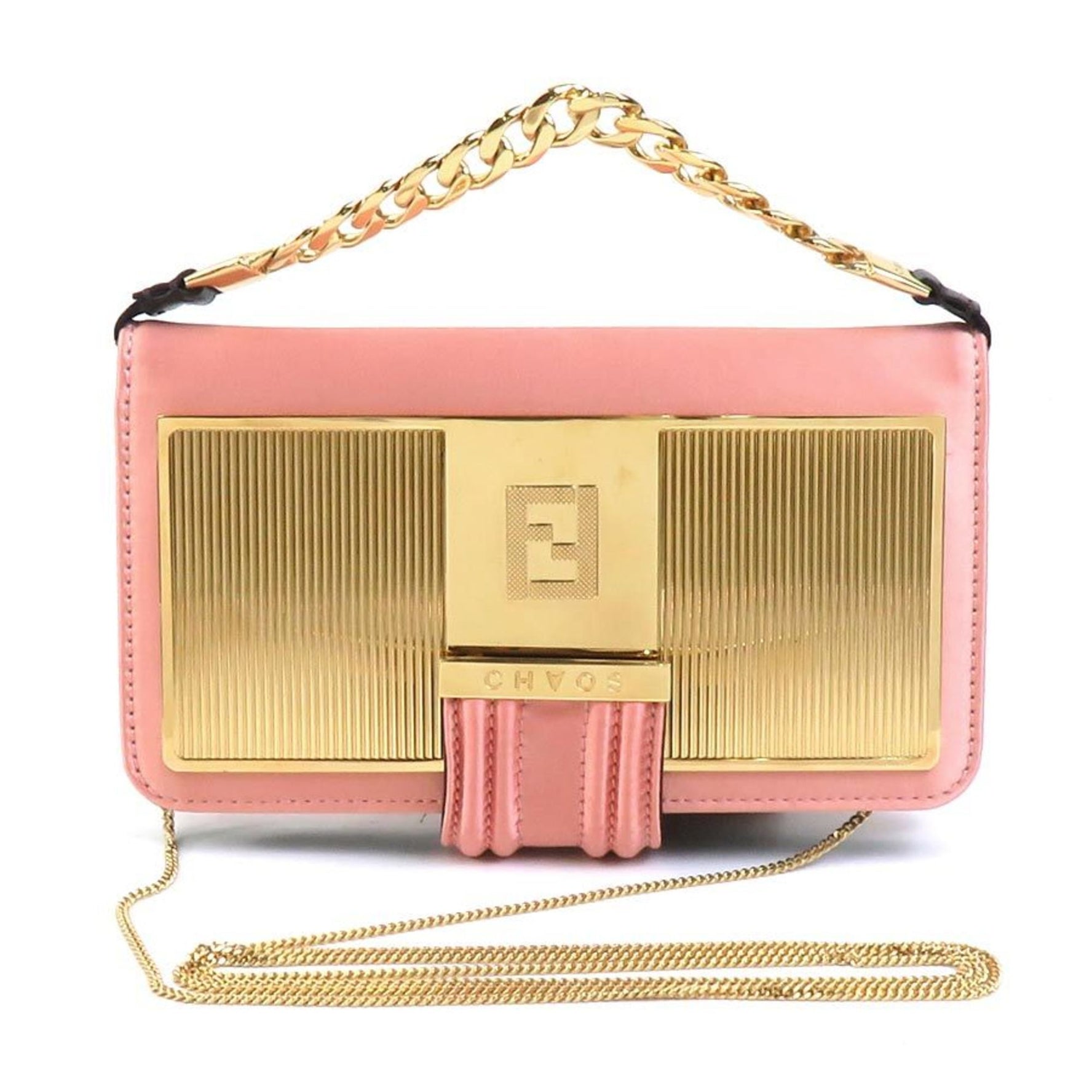 FENDI Pro Case Satin Metal Pink x Gold Men's Women's