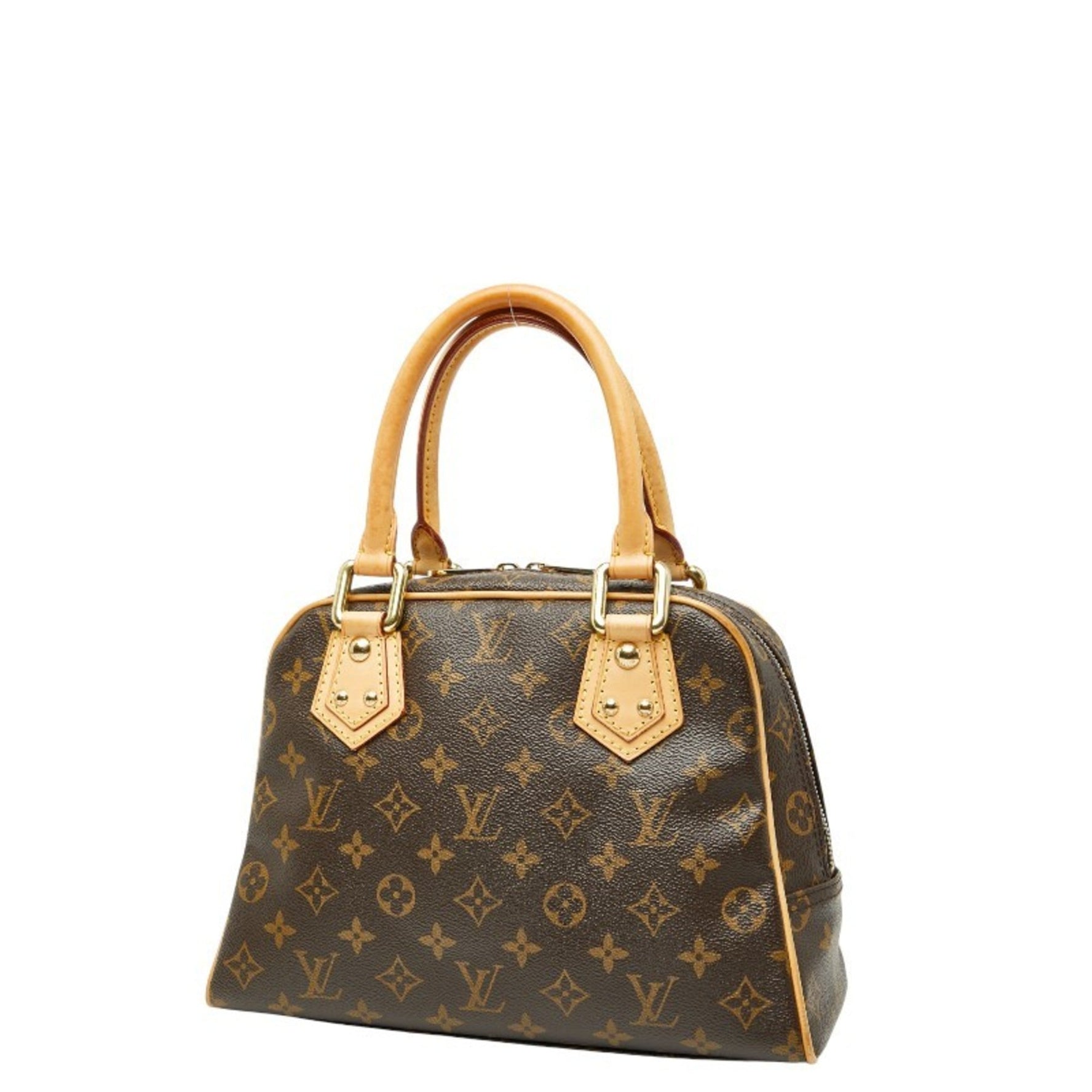Louis Vuitton Monogram Manhattan PM Handbag Brown Leather LOUIS VUITTON