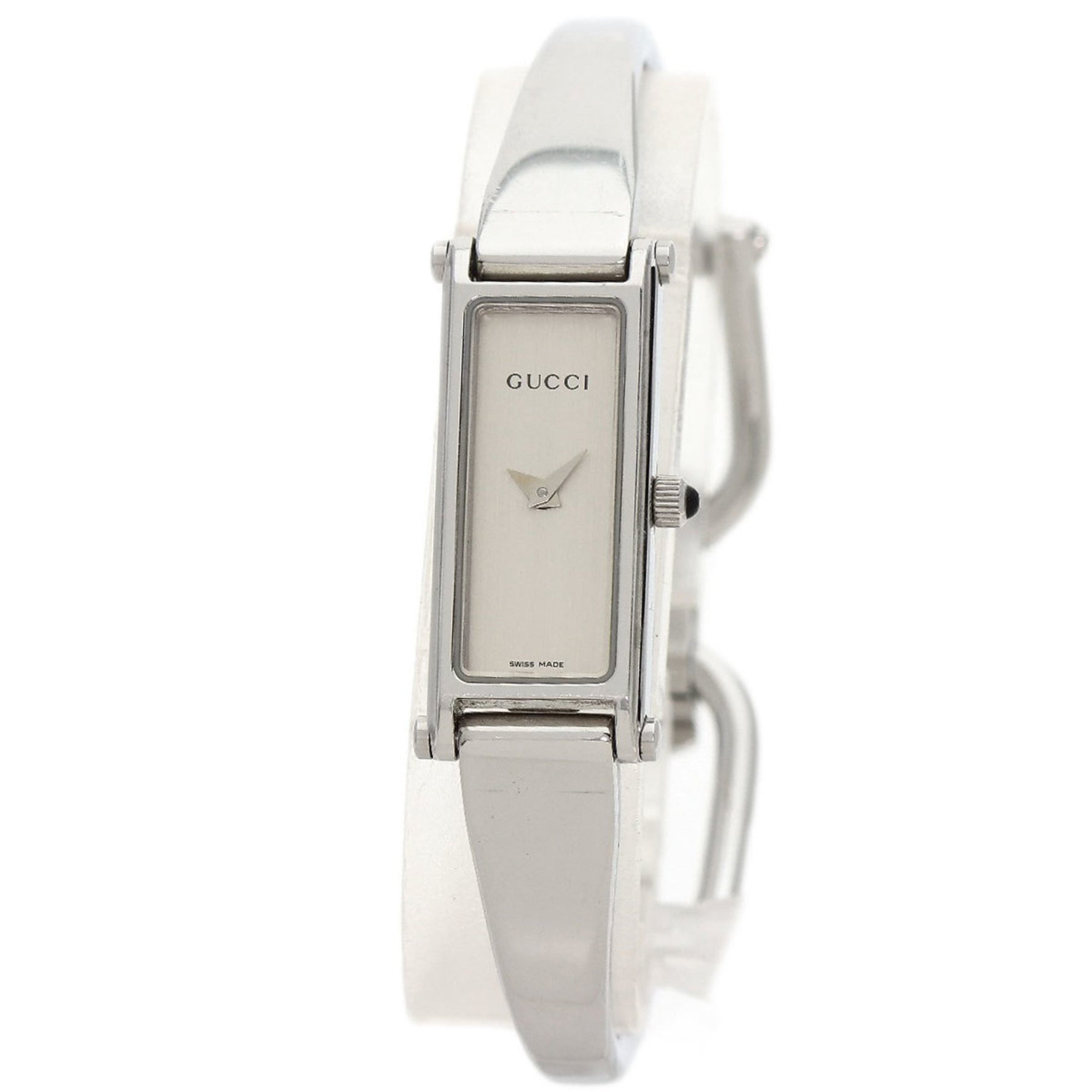 Gucci Square Face Watch Stainless Steel SS Ladies
