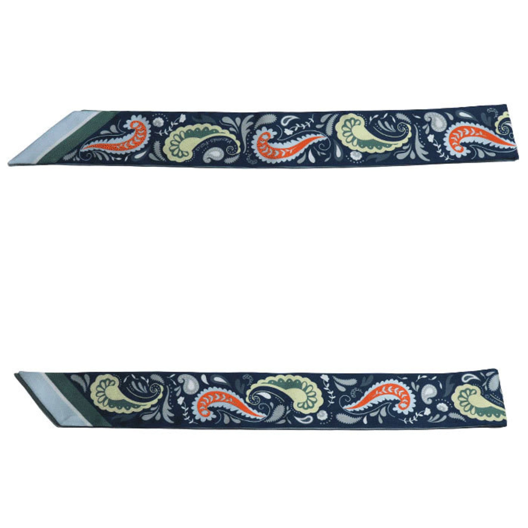 HERMES GUEPARDS BANDANA Cheetah Scarf Muffler Blue Marine Clair / Ciel Green 04