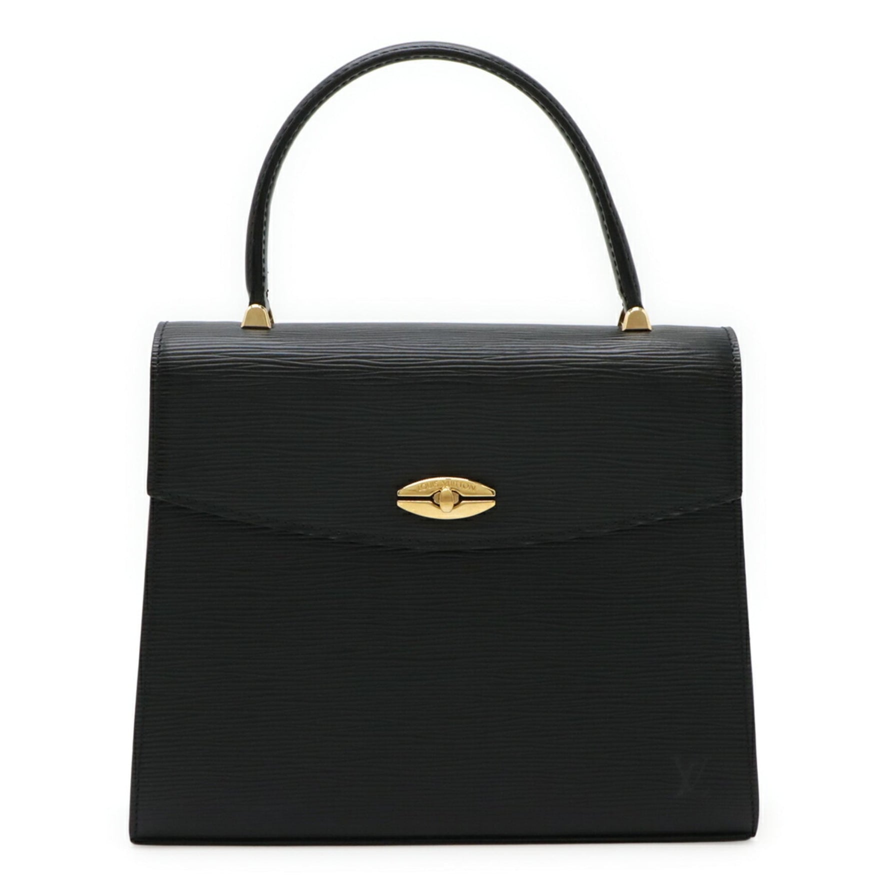 LOUIS VUITTON Epi Malesherbes Handbag Flap Bag Leather Noir Black