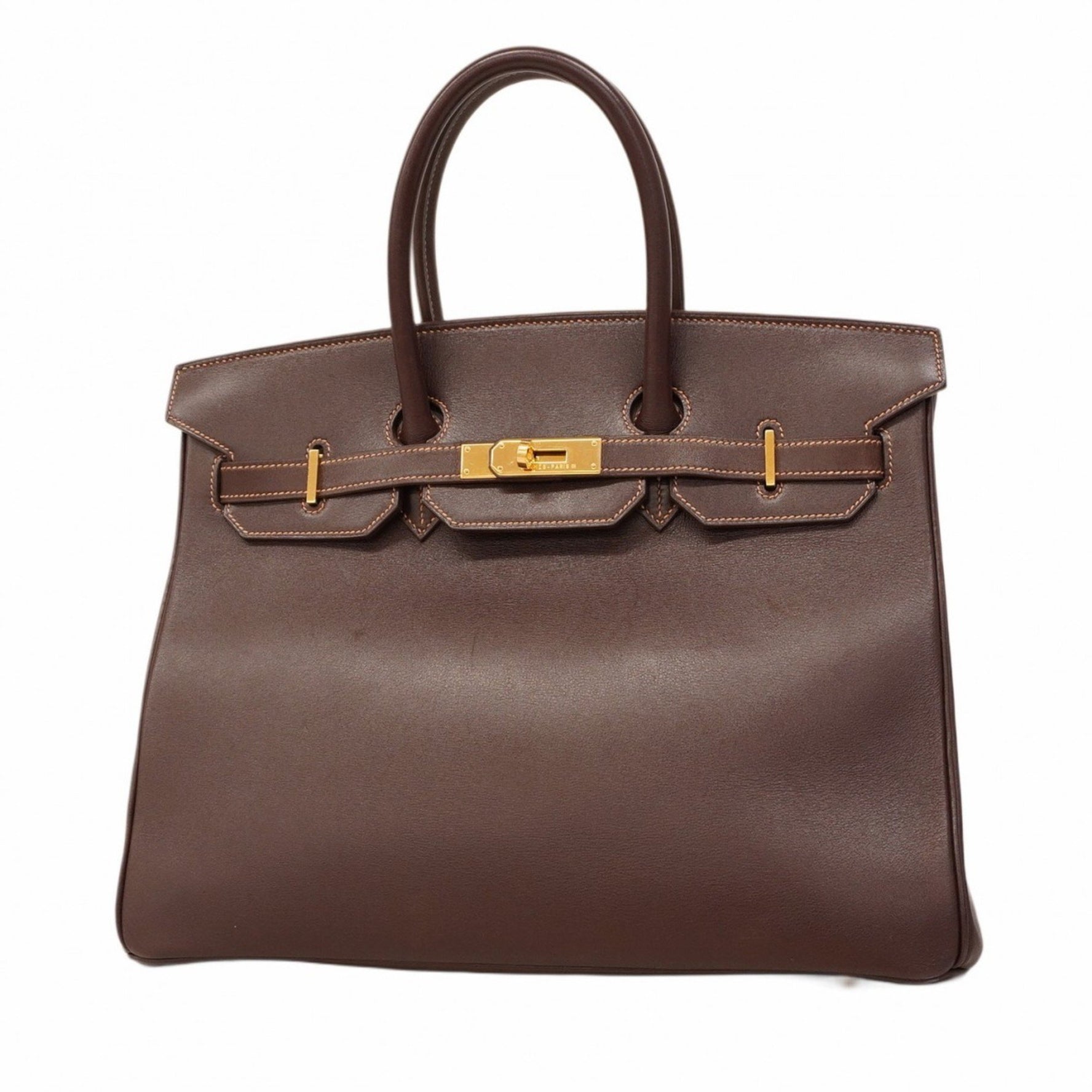 Hermes Hermès Veau Gulliver Birkin 35 Handbag, Brown, C Stamp, Women's, P1275613