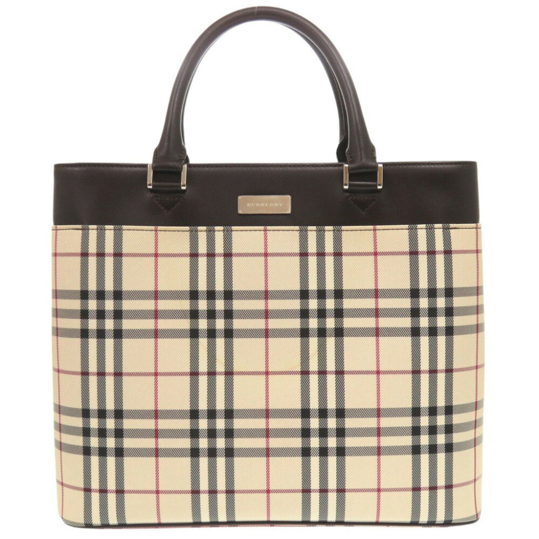 Burberry Nova Check Canvas Leather Beige Handbag