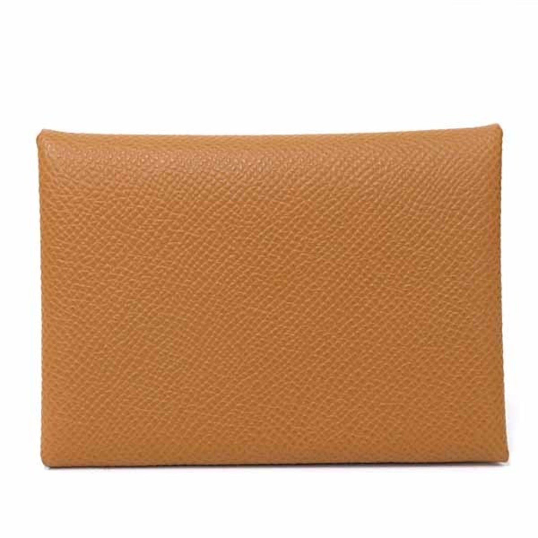 Hermes Card Case "Calvi" Duo Compact Coin Epsom Leather Gold Unused