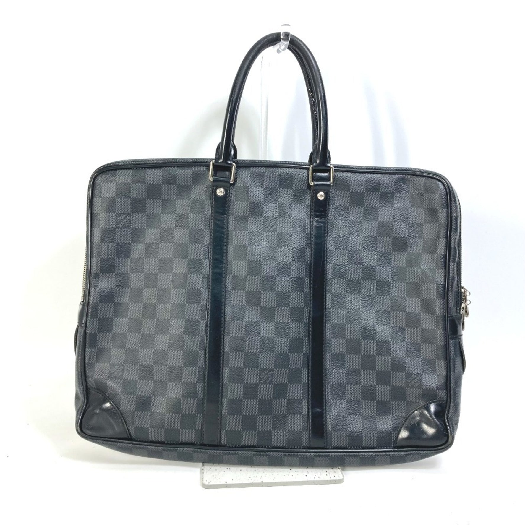 Louis Vuitton Damier Graphite Porte Voyage PDV Handbag Bag Business Canvas Black