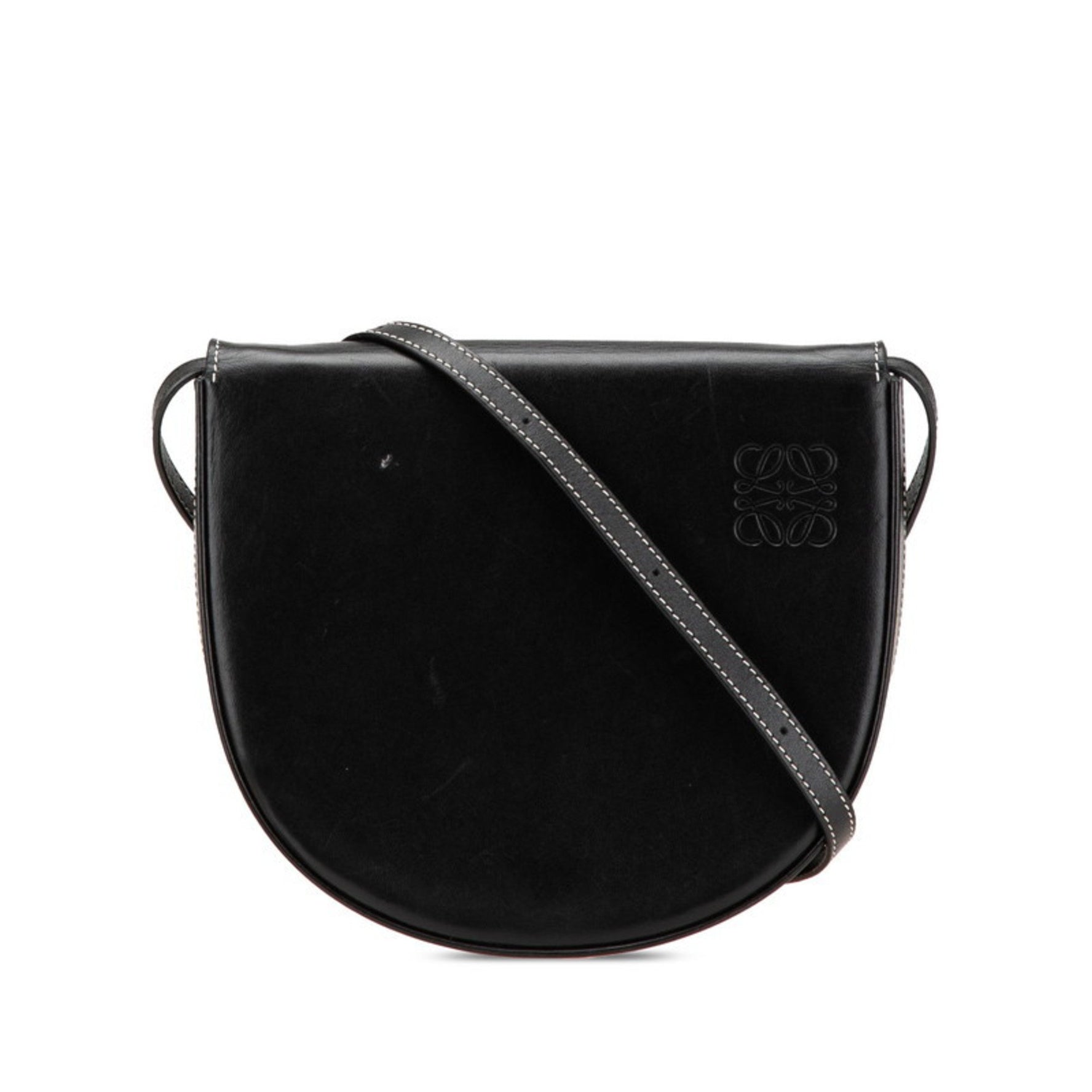 LOEWE Anagram Heel Pouch Shoulder Bag Leather