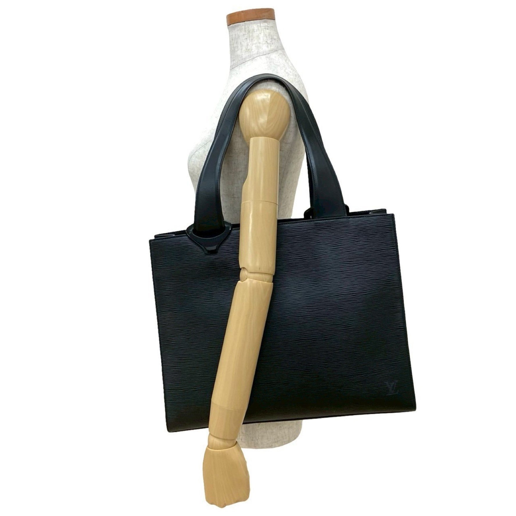 LOUIS VUITTON Vintage Gemo Epi Leather Tote Bag Handbag Noir 77-10