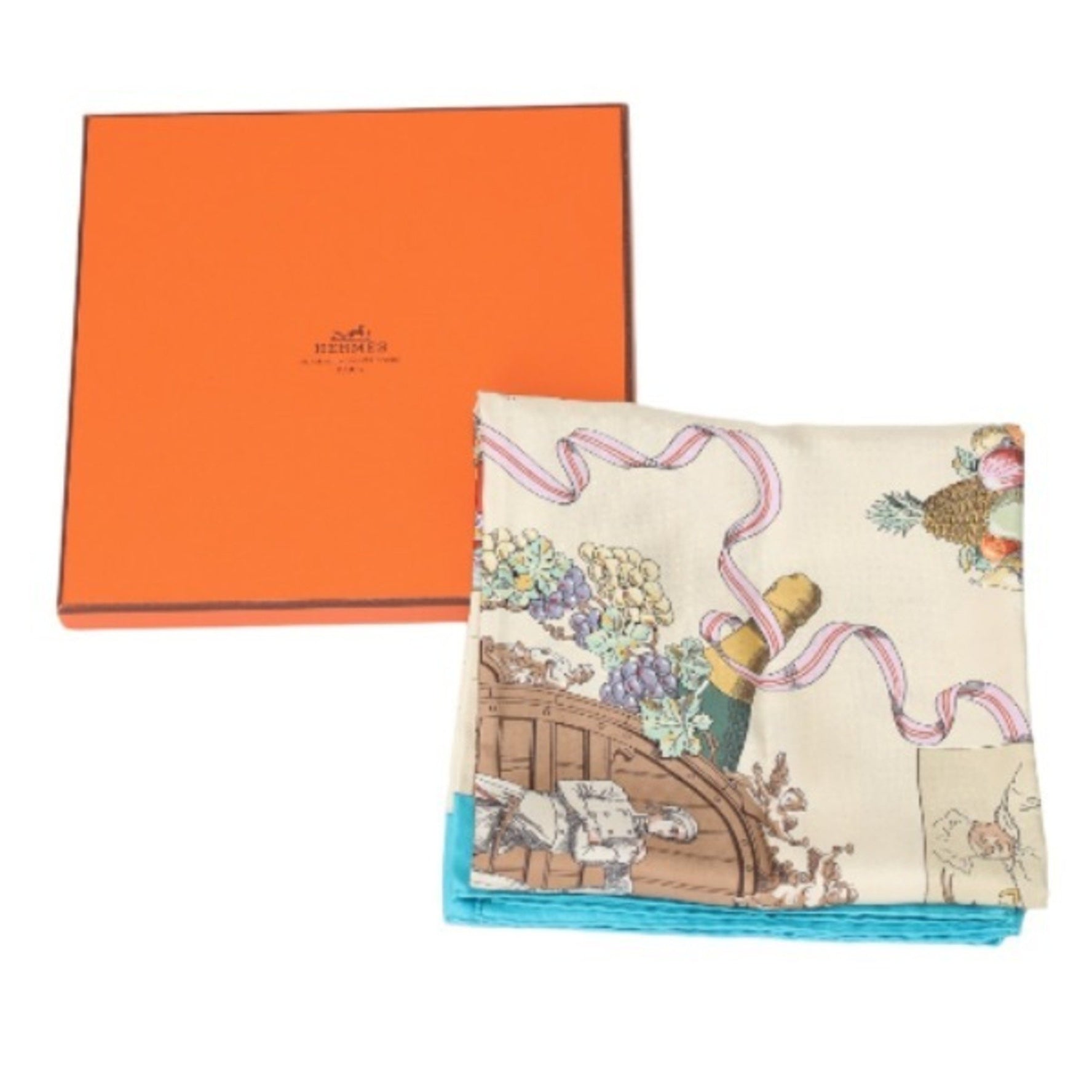 HERMES scarf with box 100% silk