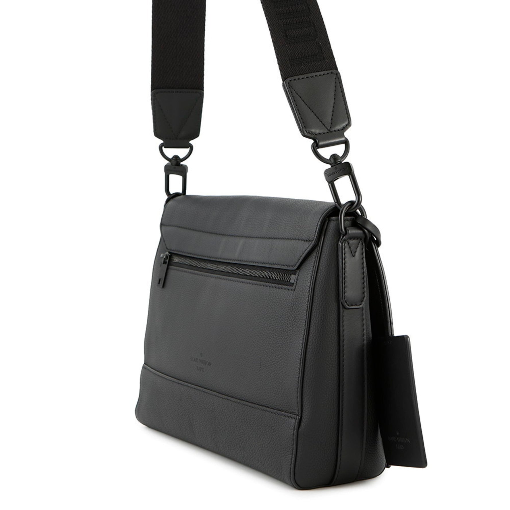 Louis Vuitton Take Off Grained Leather Shoulder Bag LOUIS VUITTON Black