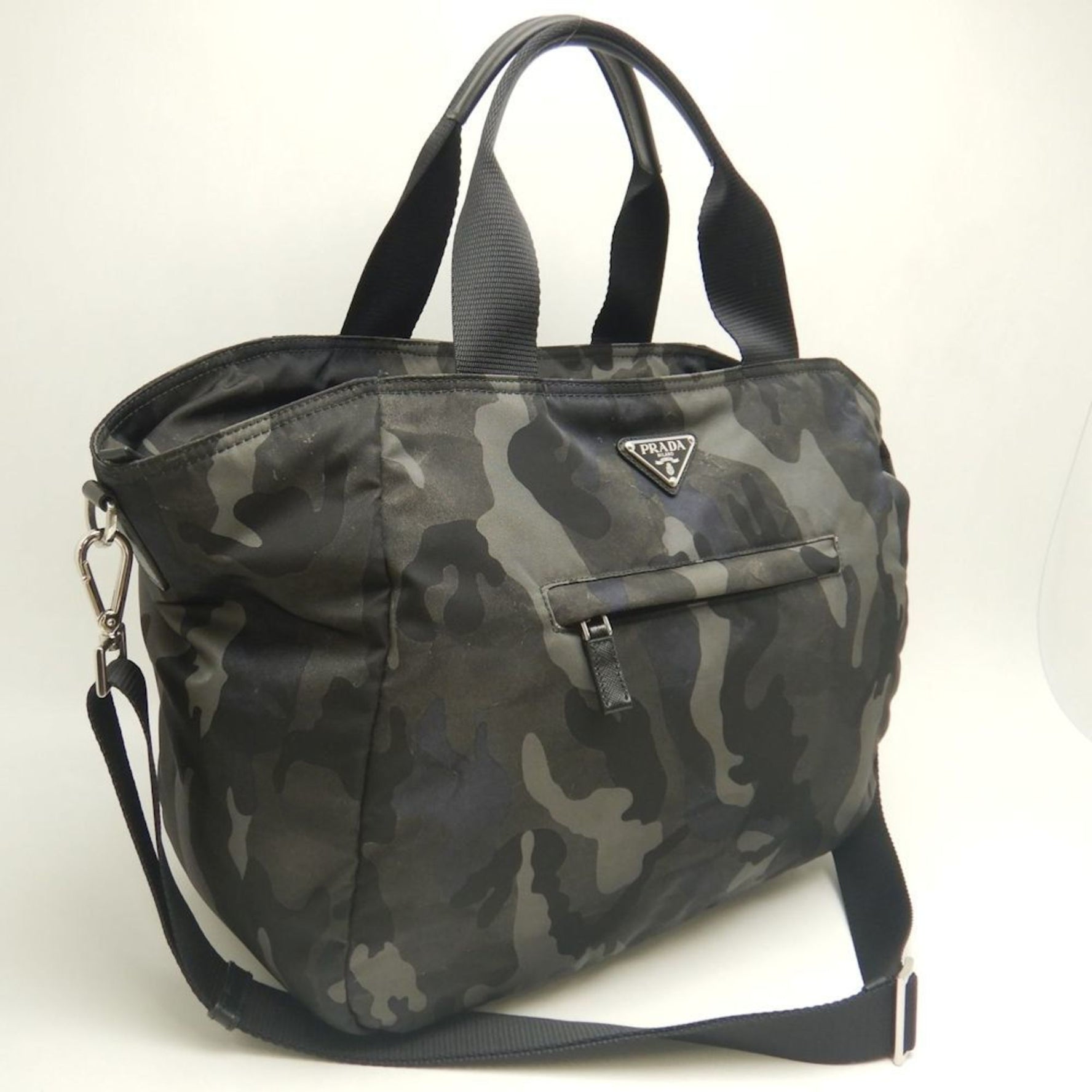 PRADA Tessuto Camouflage Nylon Tote Bag FUMO