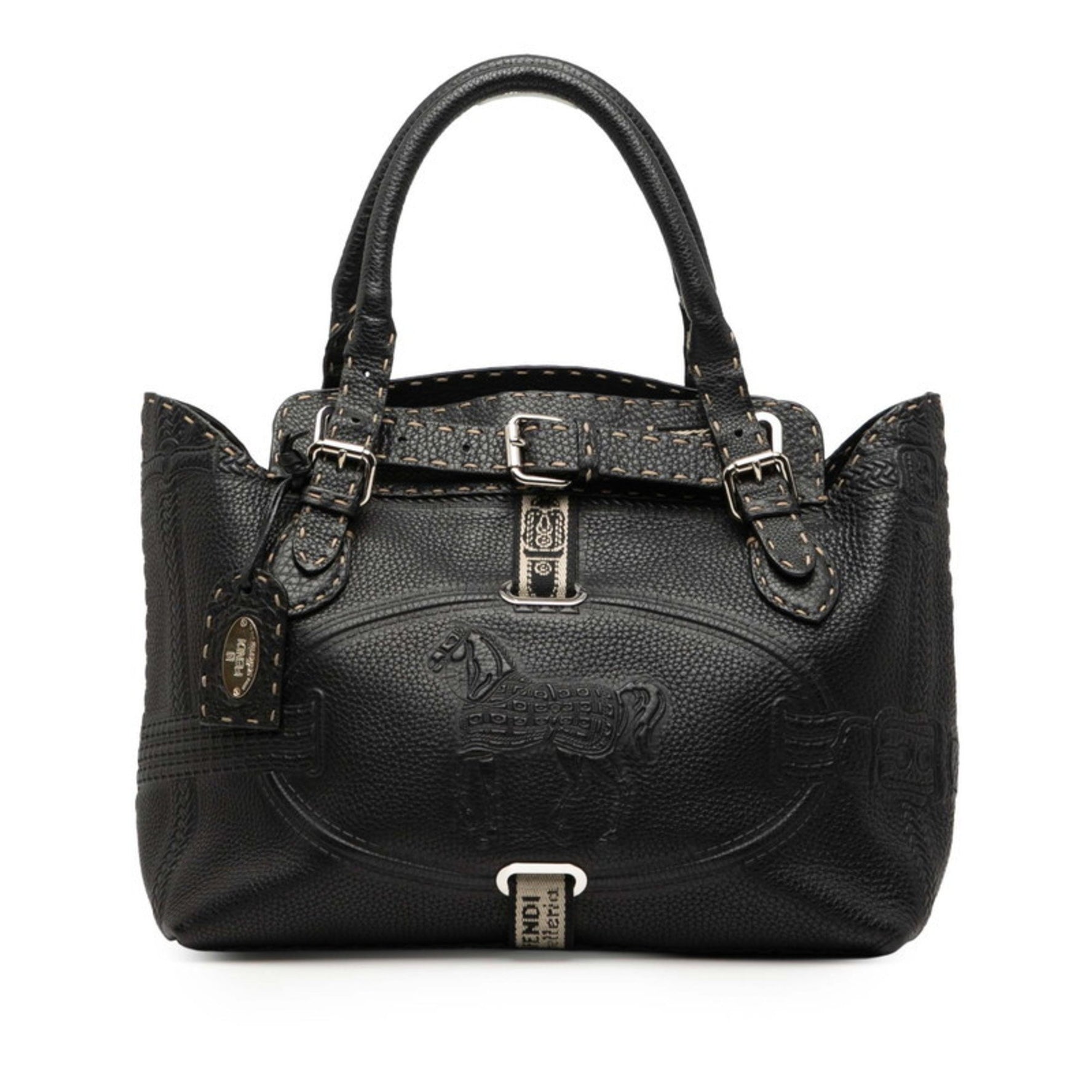 FENDI Selleria Villa Borghese Handbag Leather
