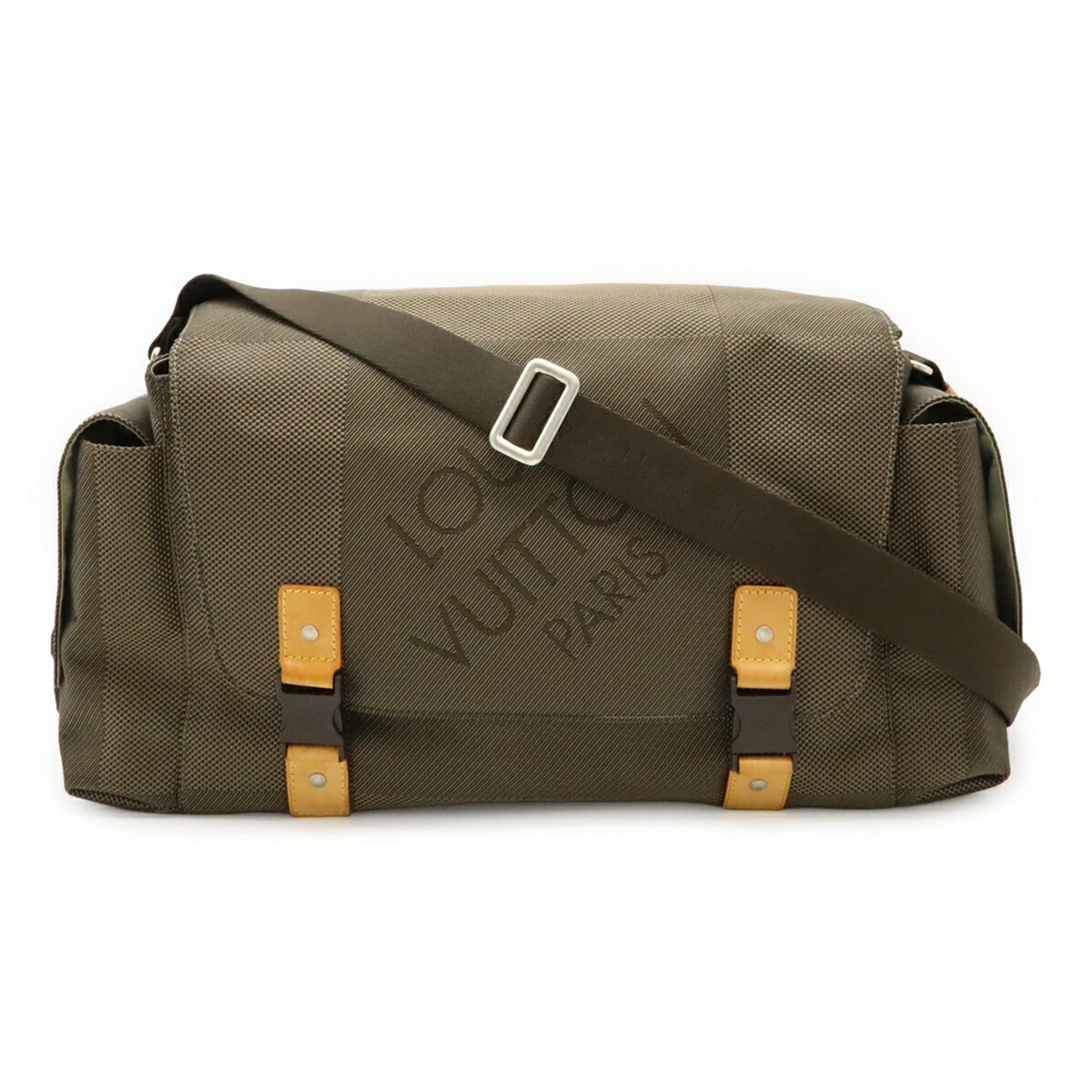 LOUIS VUITTON Damier Geant Berrier Shoulder Bag, Canvas Tail, Khaki