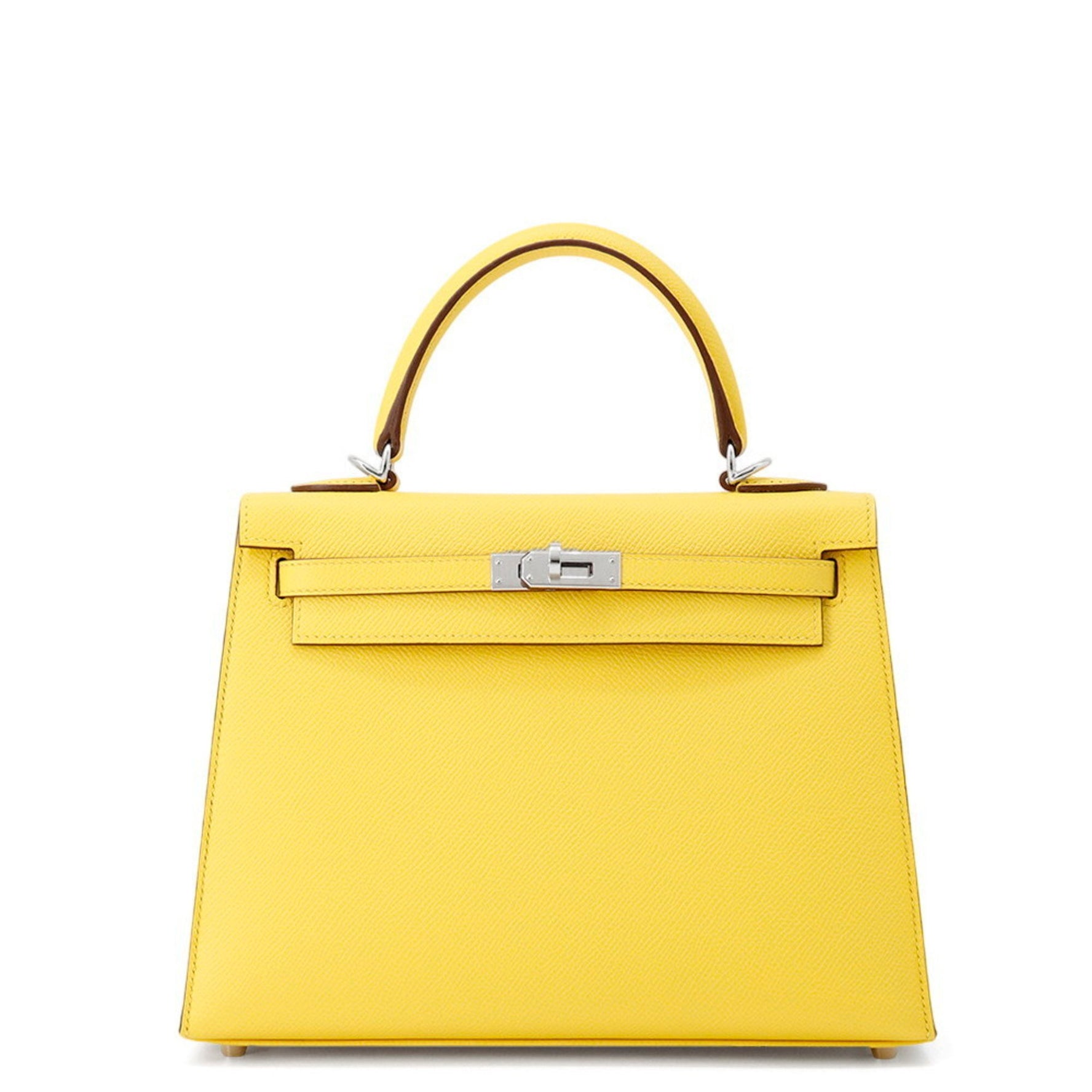 Hermès Kelly 25 handbag, exterior stitching, Jaunes-Naples, Epsom leather, U-stamp, HERMES bag