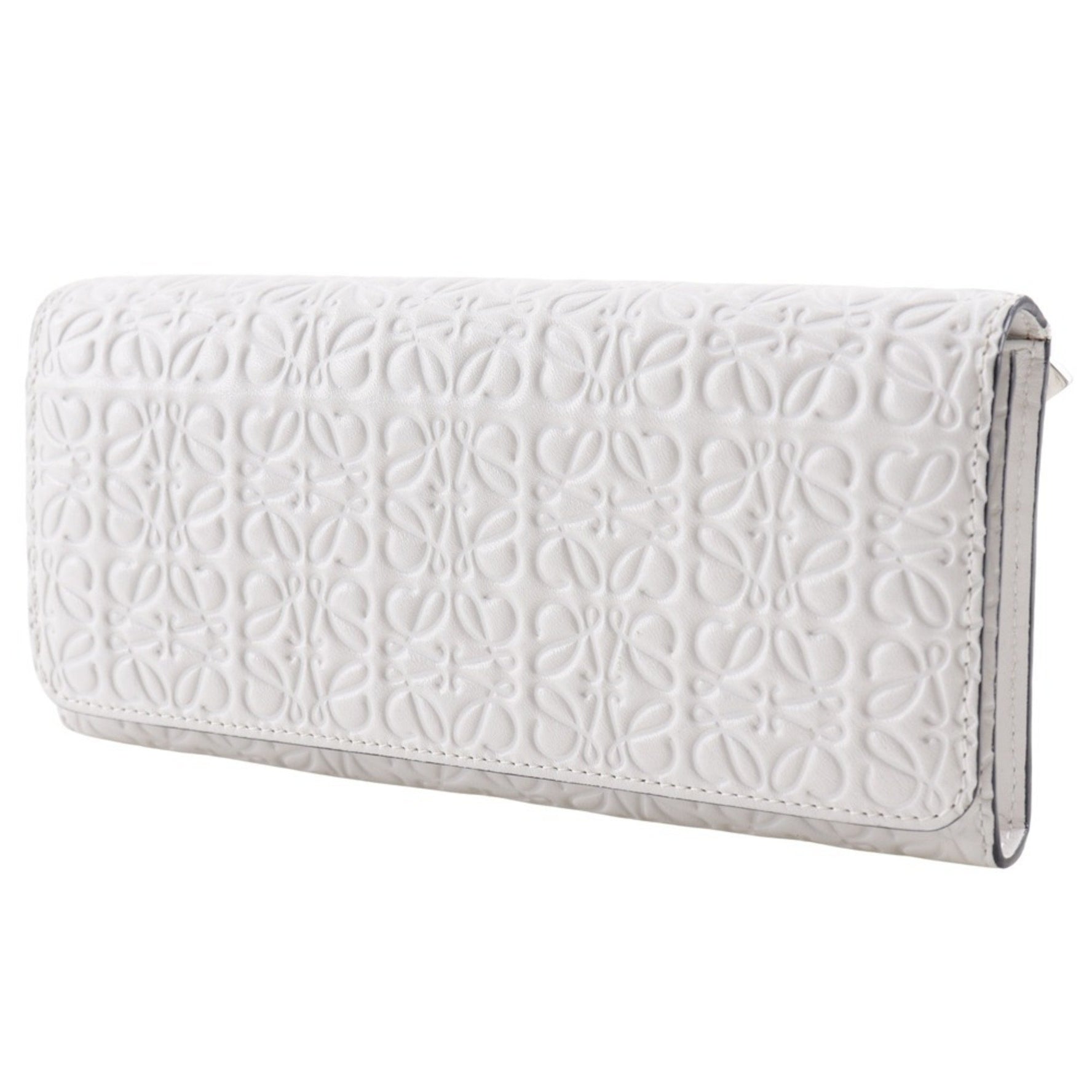 LOEWE Repeat Anagram Long Wallet Leather Snap Button Unisex