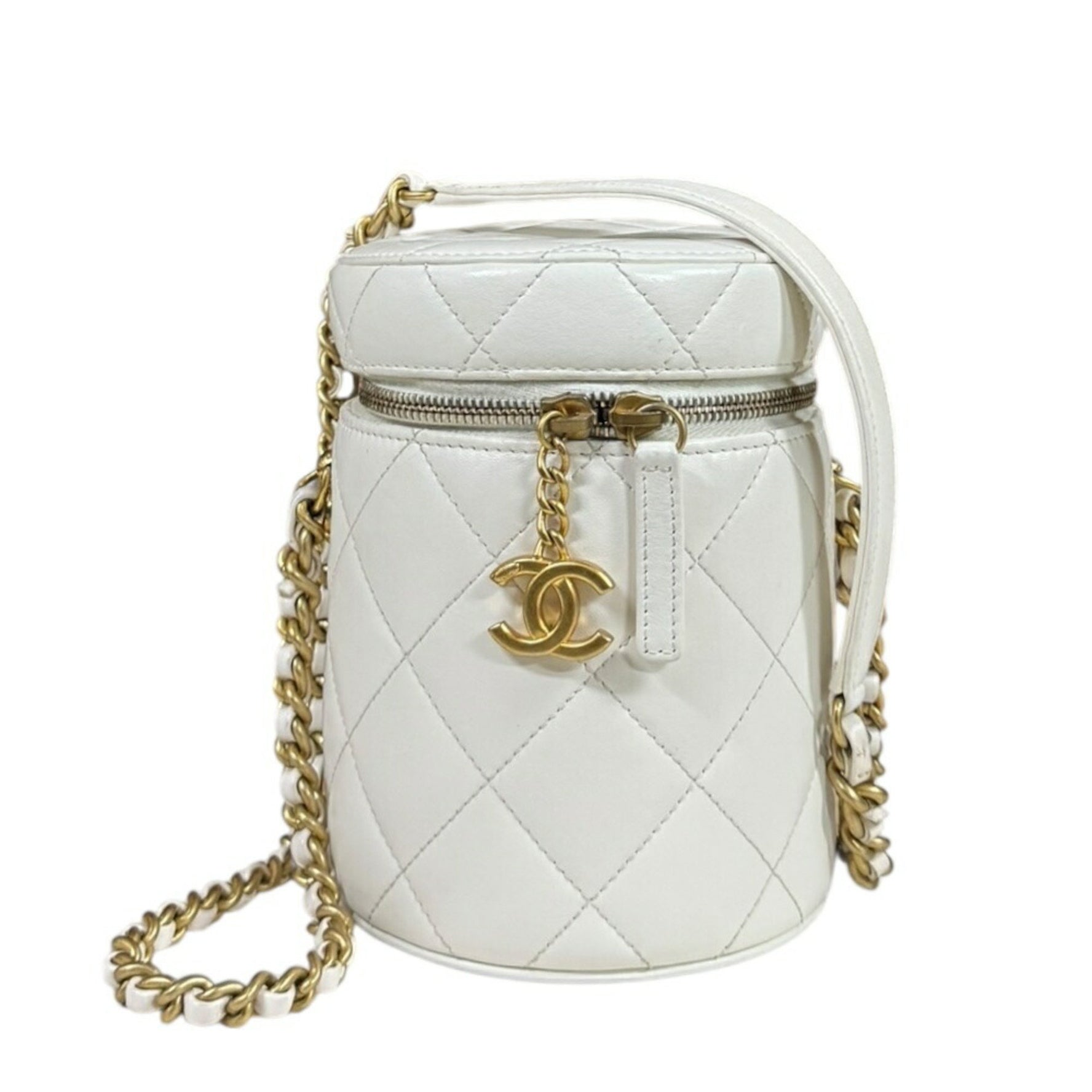 CHANEL Vanity Chain Shoulder Bag, Matelasse, Leather