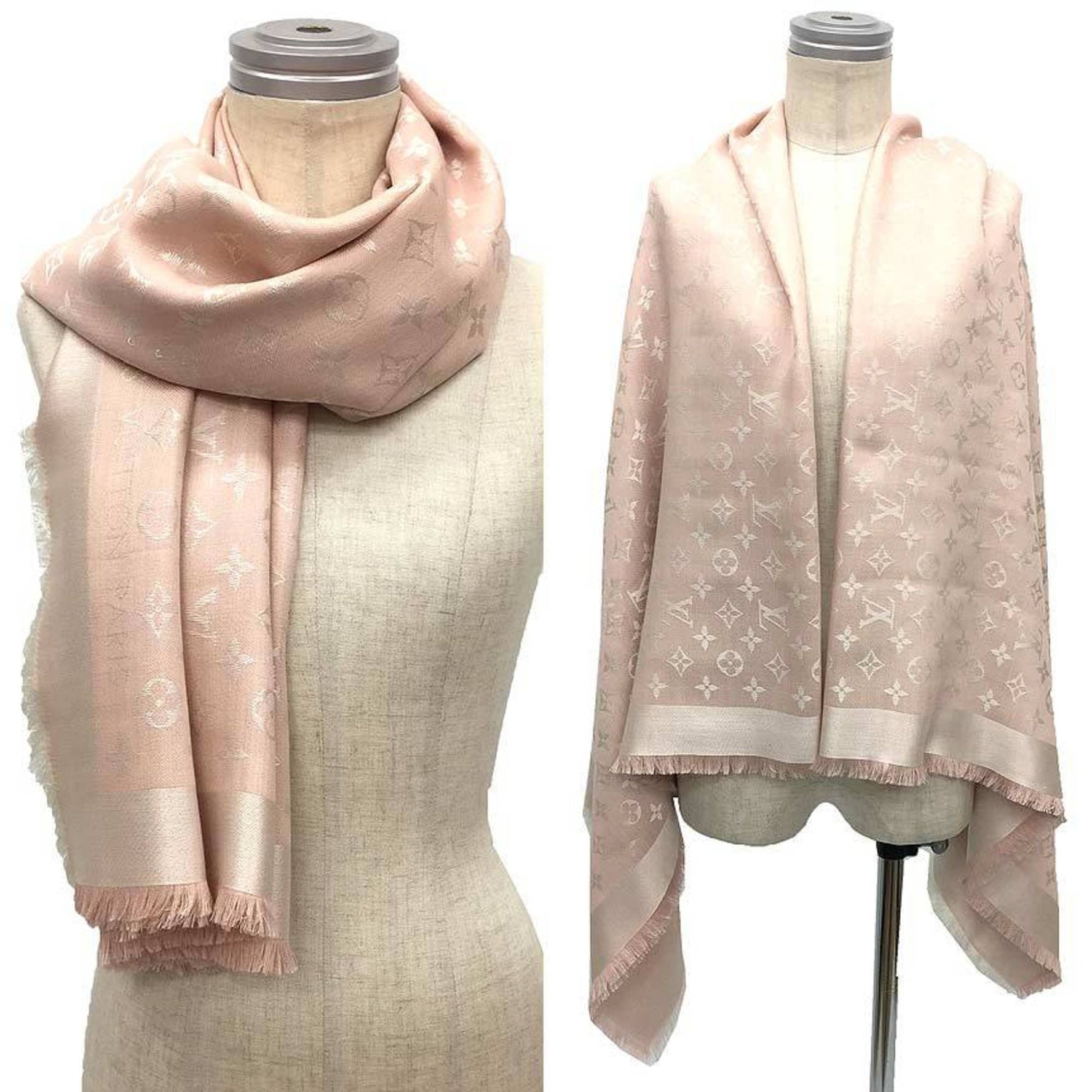 Louis Vuitton Monogram Shawl Large Silk and Wool Scarf