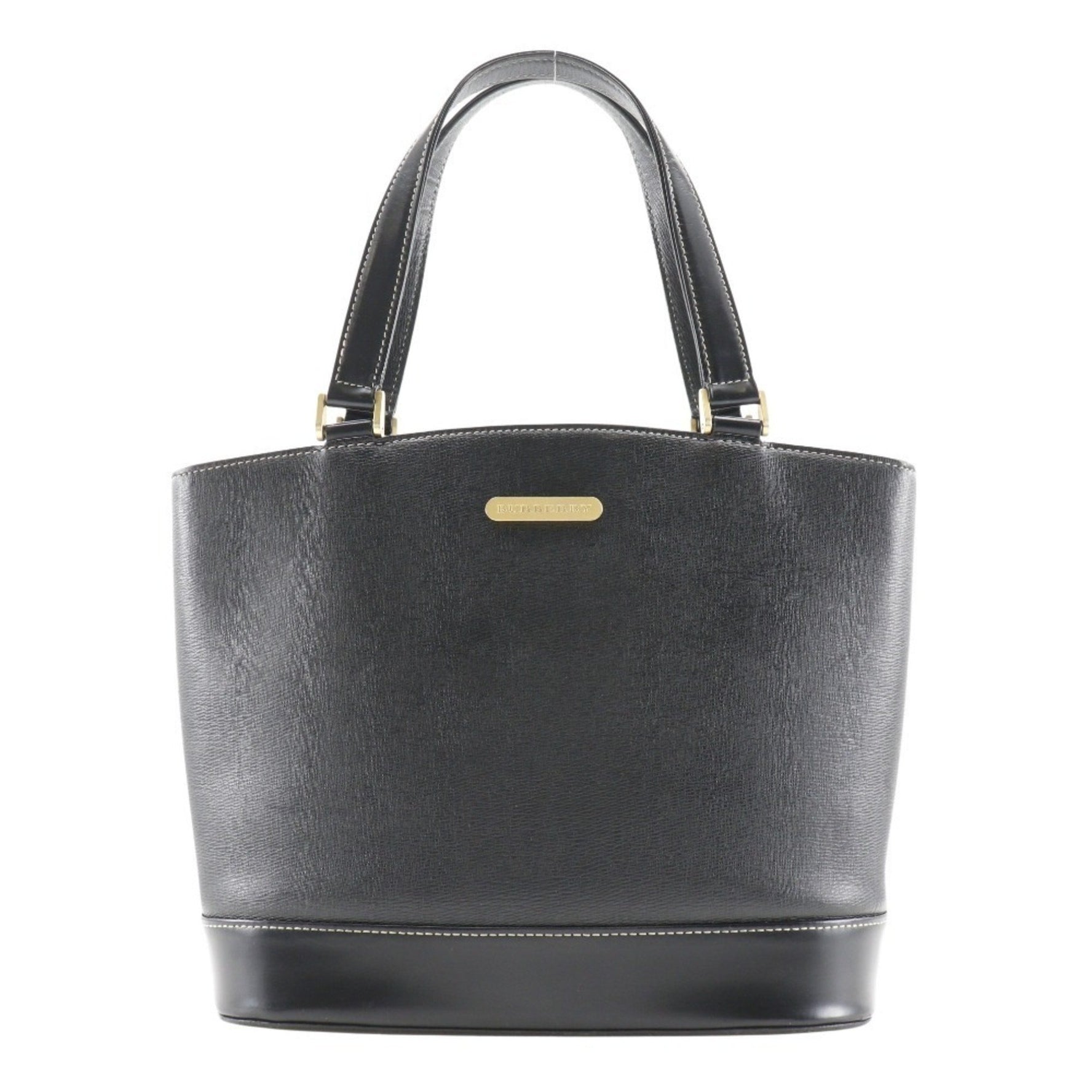 Burberry Plate Handbag Shadow Horse Tote Bag Calf With Logo