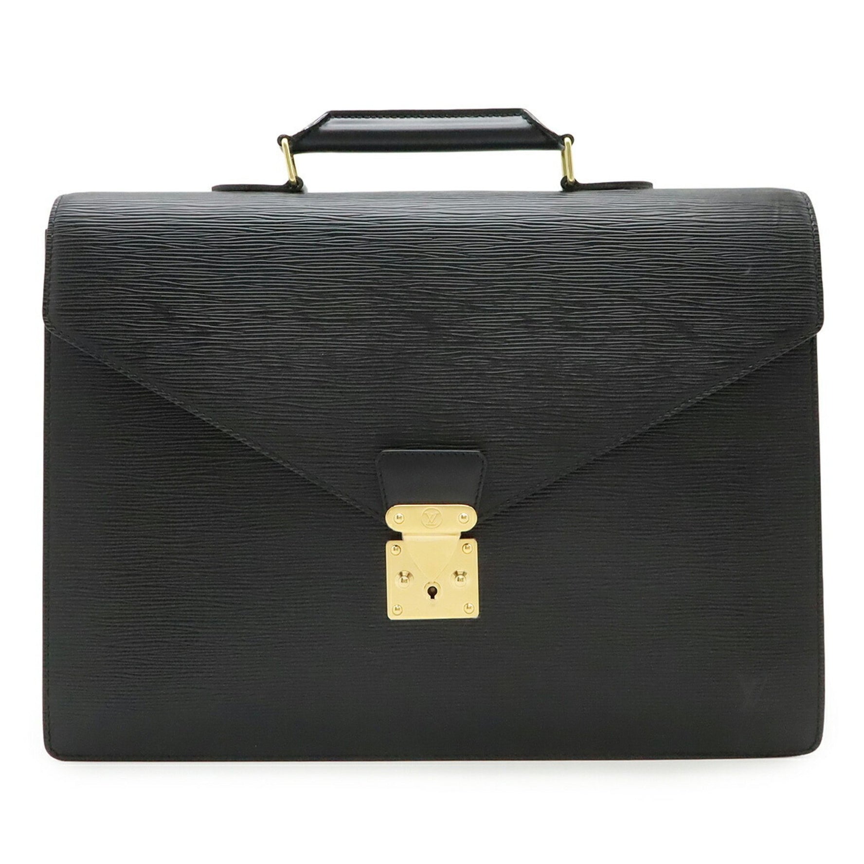 Louis Vuitton Epi Serviette Ambassador Bag Leather Black