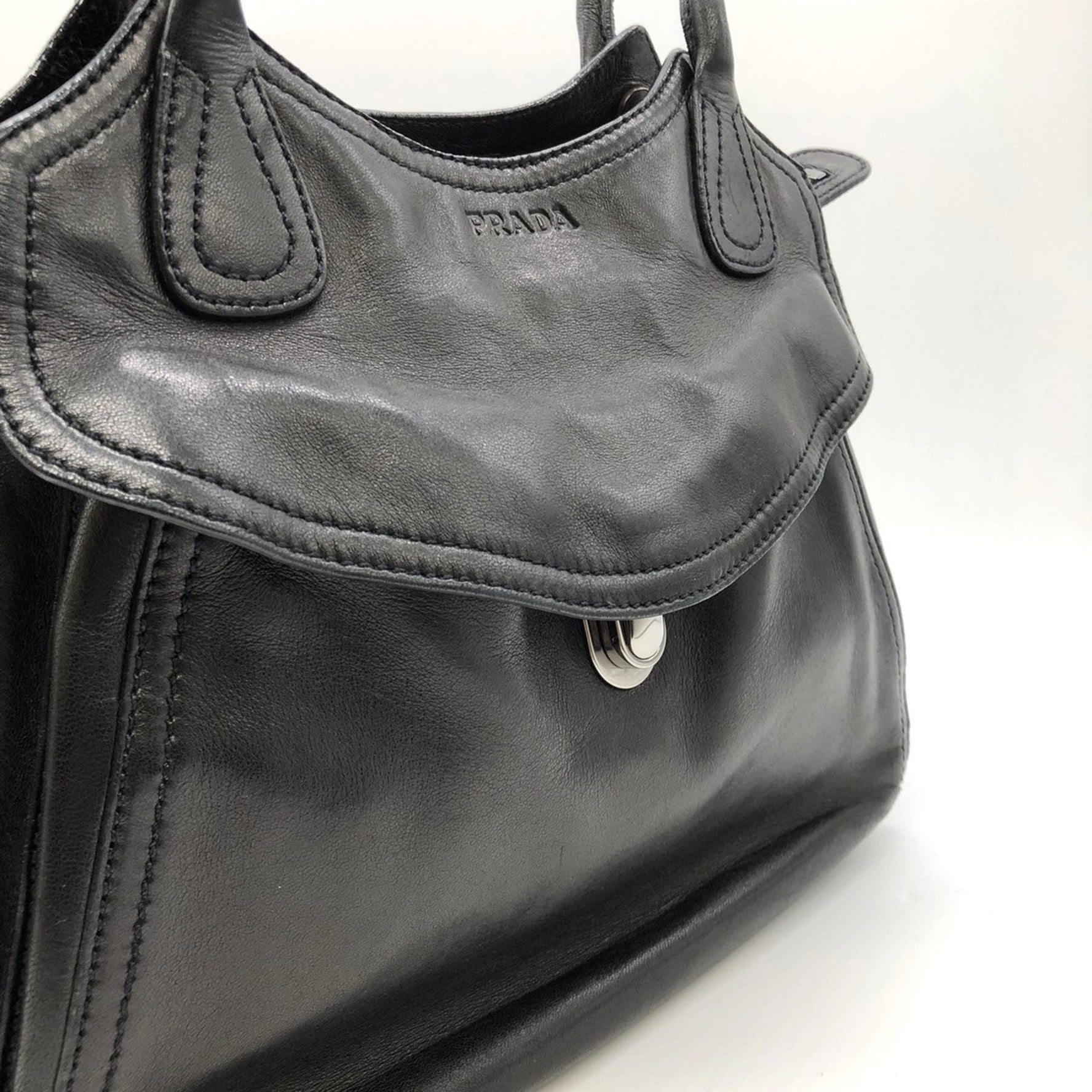 PRADA handbag shoulder bag leather ladies