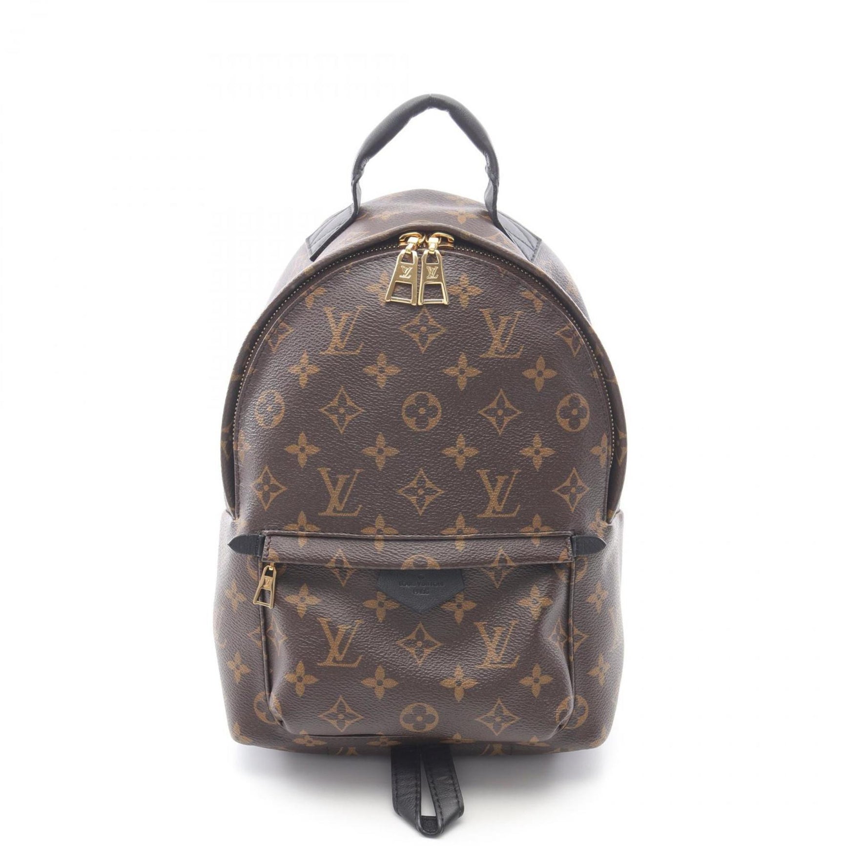 Louis Vuitton Palm Springs PM Backpack, Coated Canvas and Leather, Monogram, Brown Black